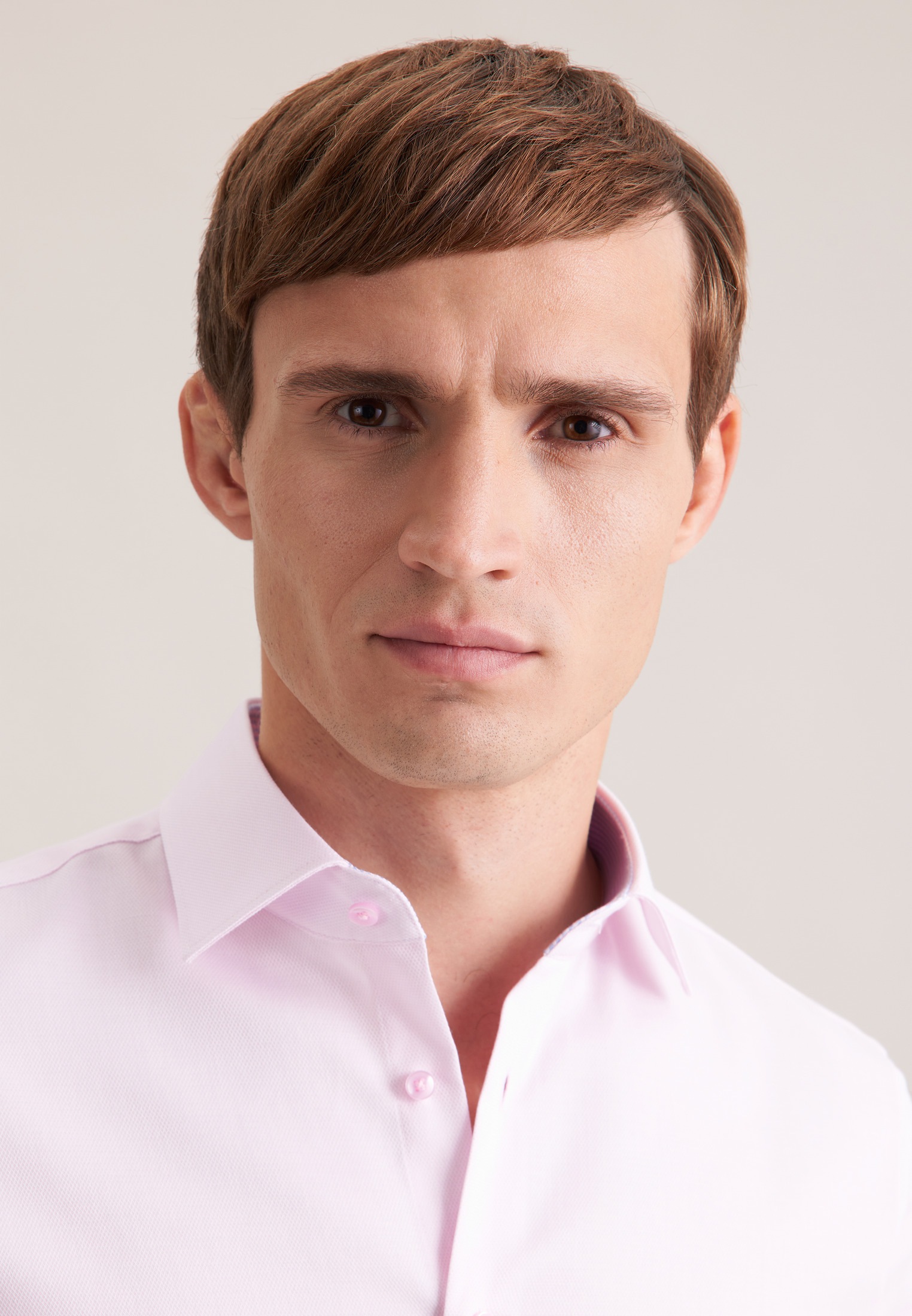 Businesshemd SEIDENSTICKER "Schwarze Rose", Herren, Gr. XL (43), verlängerte Ärmellängen, rosé, 100% Baumwolle, Strukturmuster, tailored fit, 2-Knopf-Manschette, Hemden, Shaped 1/1 Extra lang Kentkragen Struktur 2