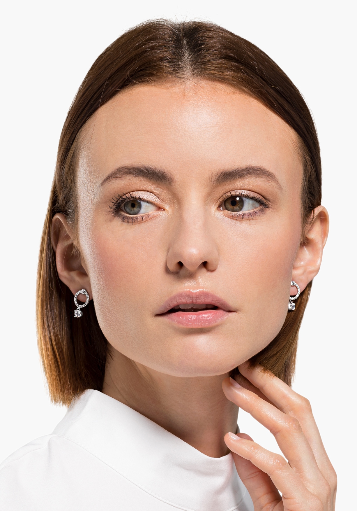Swarovski Paar Ohrstecker »Constella Pavé Attract Drop Circle, 5563278, 5723563, 5723565«, mit Swarovski® Kristall