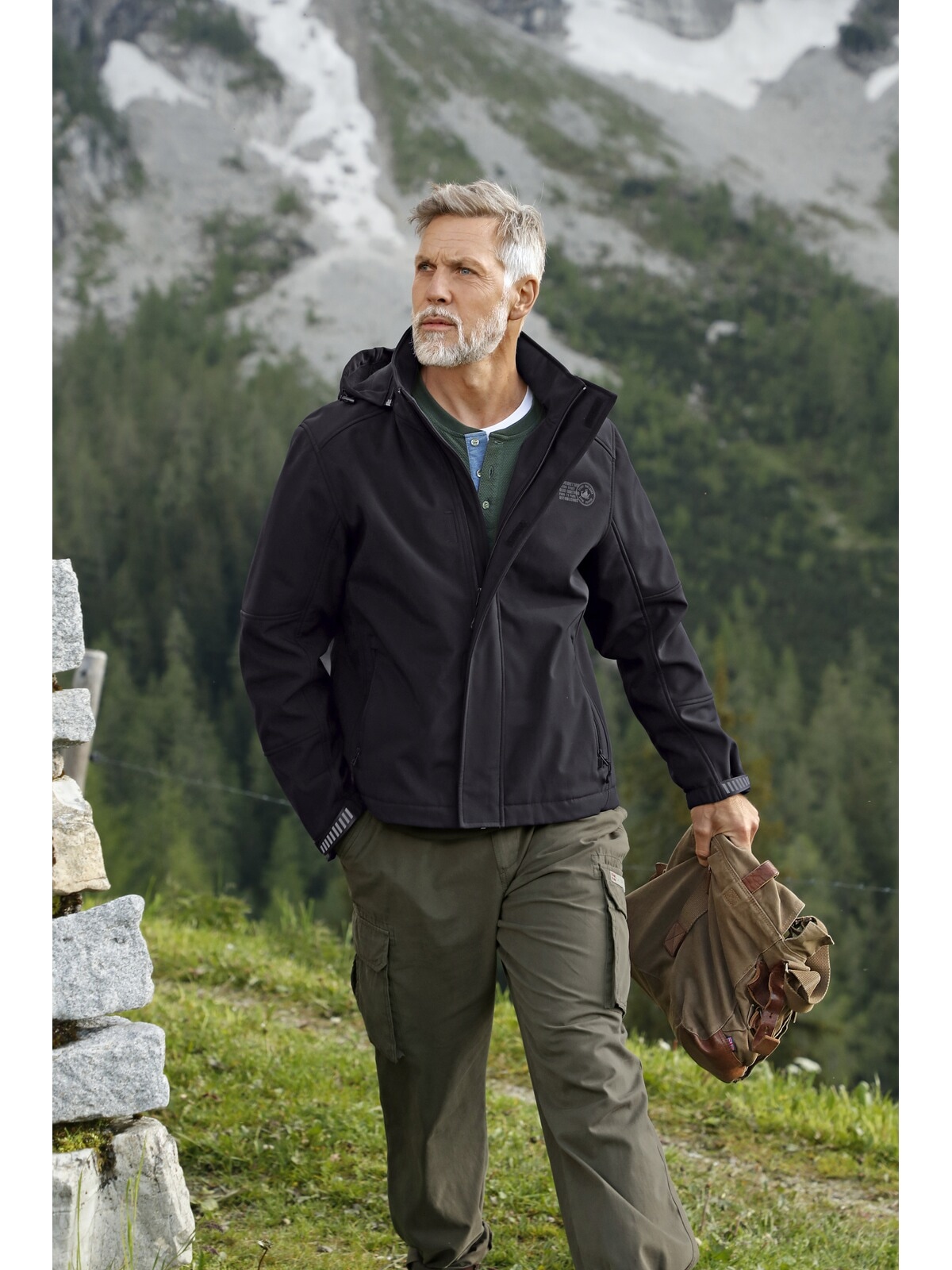 Jan Vanderstorm Softshelljacke »Softshelljacke MENNE«, (1 St.), mit abnehmbarer Kapuze