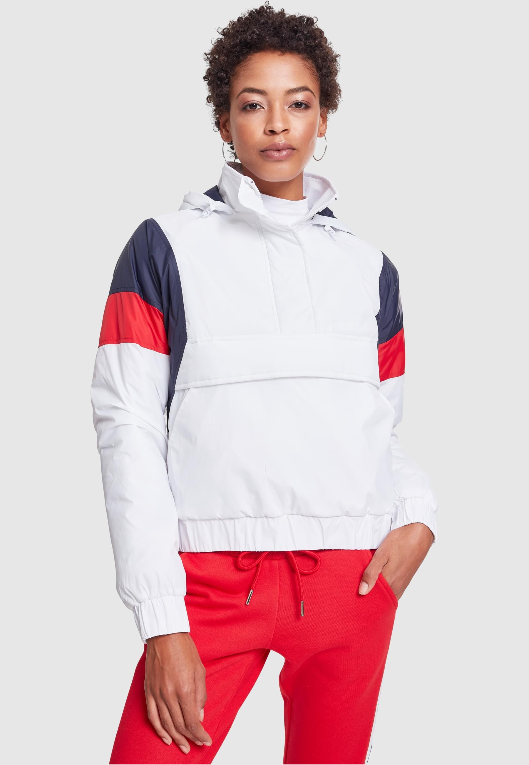 URBAN CLASSICS Allwetterjacke »Urban Classics Damen Ladies 3-Tone Padded Pull Over Jacket«, (1 St.), mit Kapuze