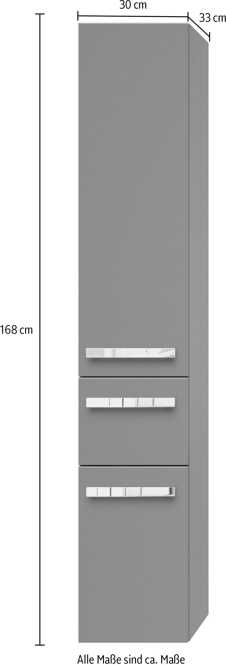 Saphir Hochschrank »Serie 4005 Badschrank 30 cm breit, mit 2 Türen und 1 Schublade«, 3 Glas-Einlegeböden, Badezimmer-Hochschrank inkl. Türdämpfer