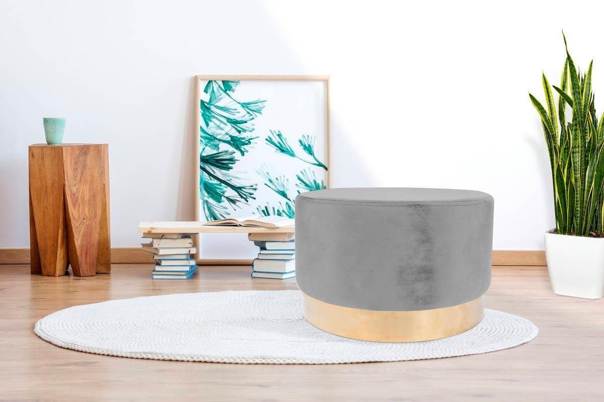 Kayoom Hocker »Nano 510, Hocker in stilvollem Design,weiche Schaumstoff-Sitzfläche«, (1 St.), Golz Akzente, mit pflegeleichtem Stoffbezug, große runde Form