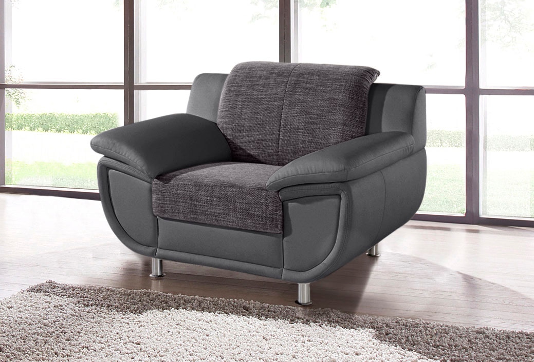 TRENDMANUFAKTUR Sessel "Rondo 3, Loungesessel, Breite 121cm" wahlweise mit komfortablem Federkern, mit extra breiten Armlehnen