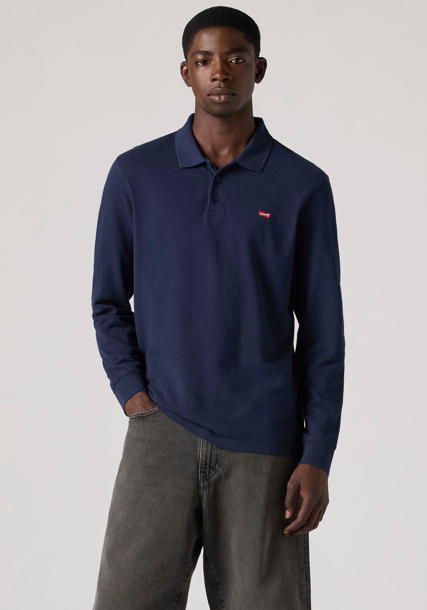 Levis Langarm-Poloshirt "LS HM POLO" Polokragenverschluss in 3-Knopf-Form