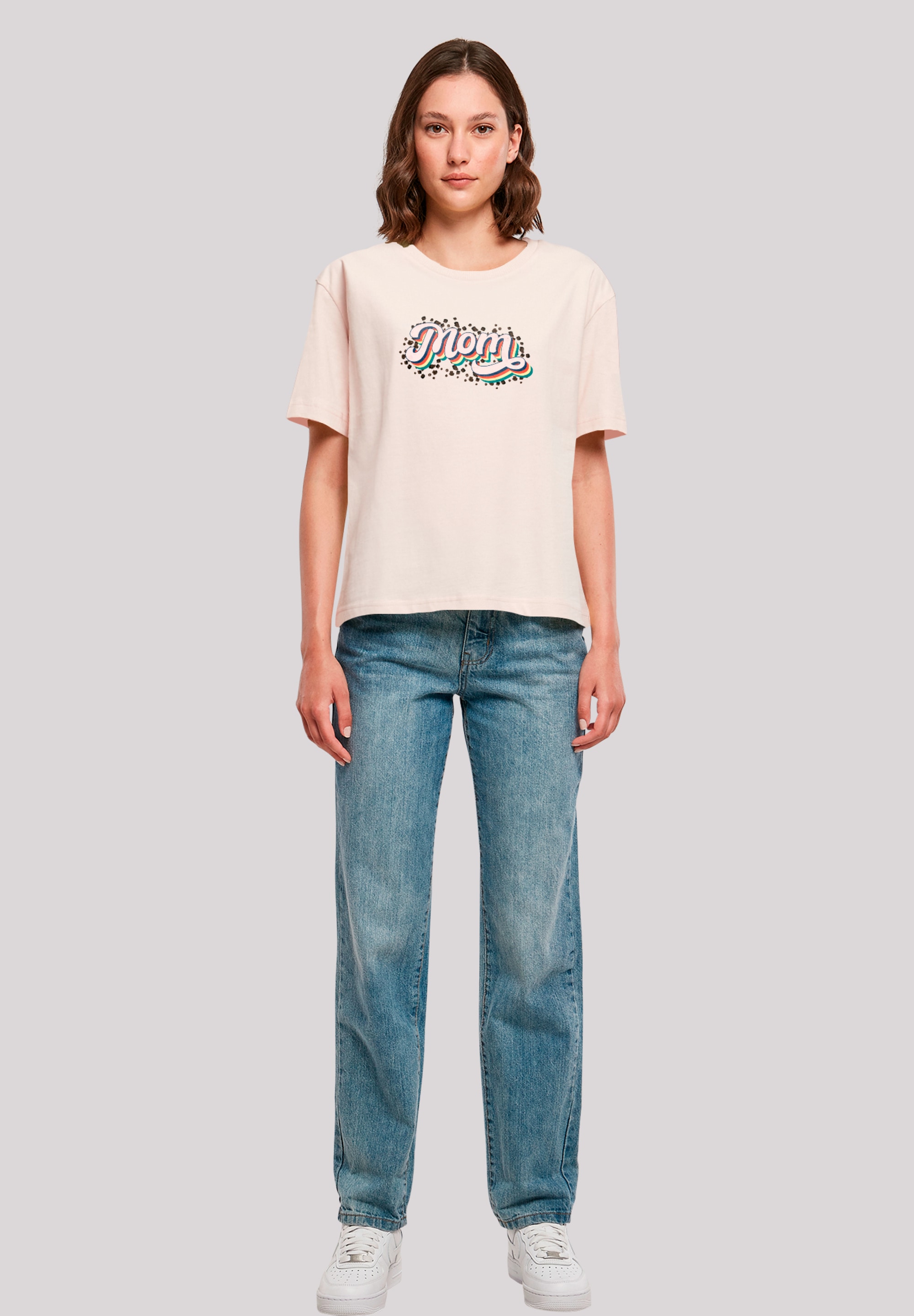 F4NT4STIC T-Shirt »Muttertag Mama Schriftzug Regenbogen«, Premium Qualität