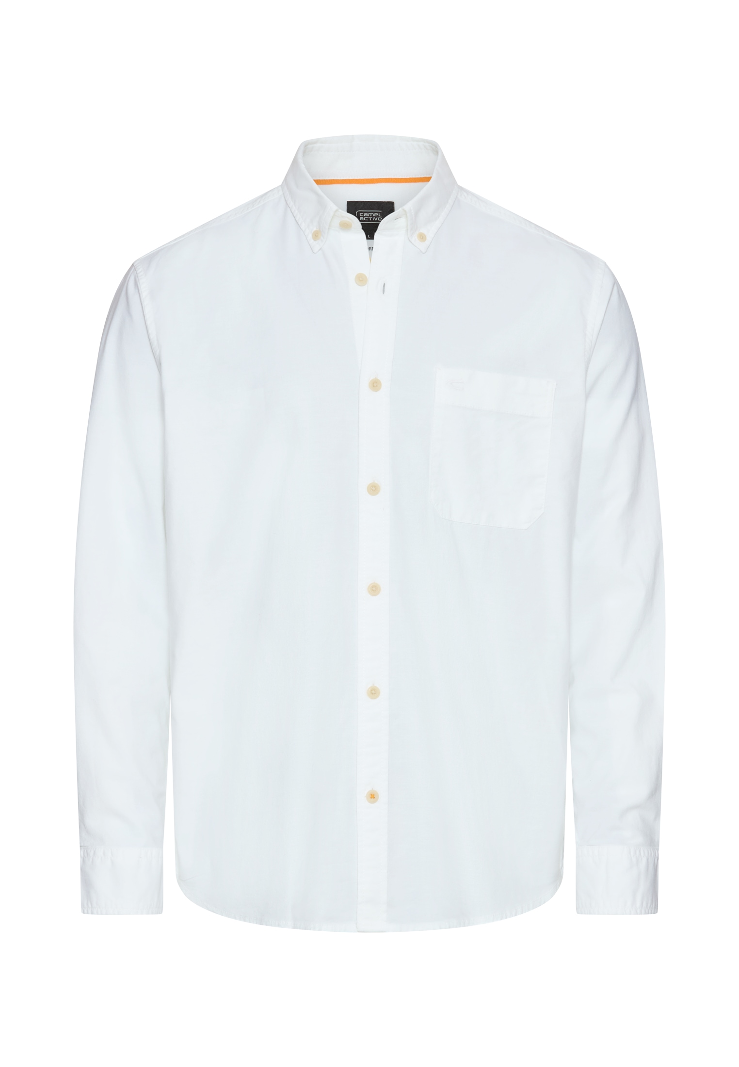 camel active Langarmhemd unifaben, mit Button-Down-Kragen