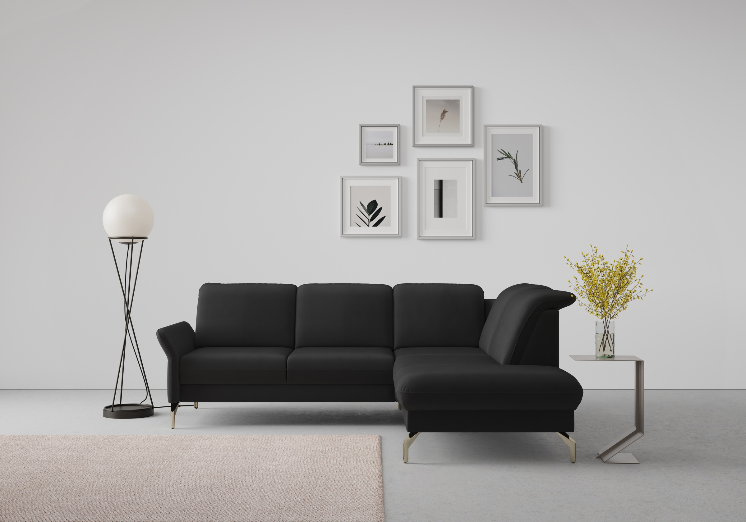 Thumbnail - sit&more Ecksofa "Fashion L-Form" wahlweise mit Kopfteilverstellung, Vorziehsitz, motorisch, Nickelfüße