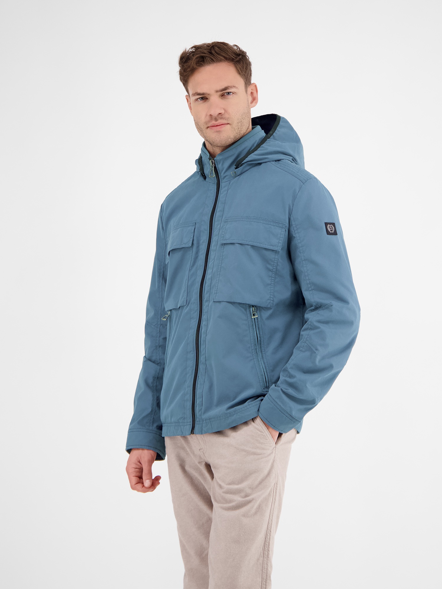 LERROS Outdoorjacke »LERROS Shell-Blouson mit abnehmbarer Kapuze«, mit Kapuze, Keine Angabe