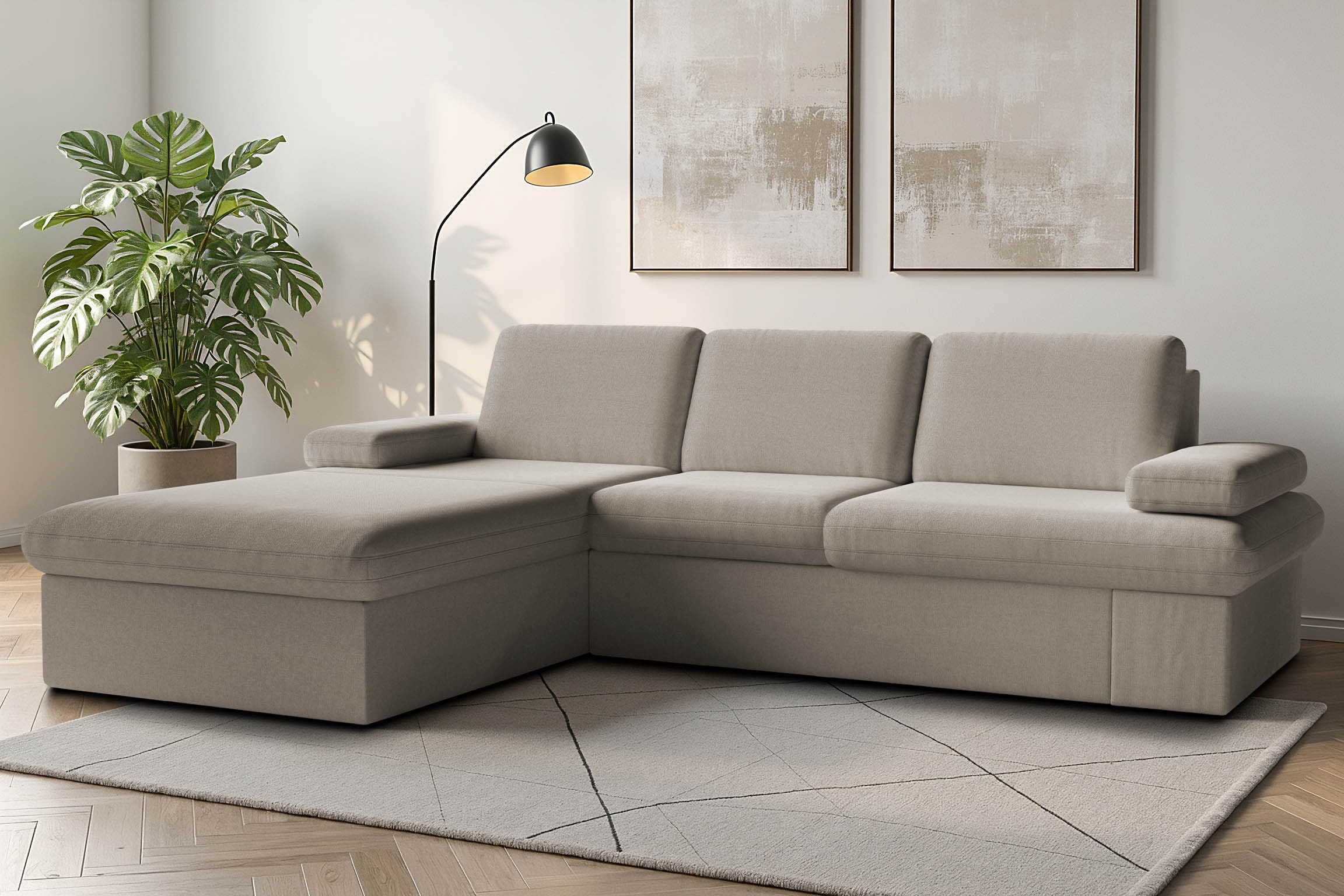 sit&more Ecksofa "Moreno L-Form, B: 247 cm" mit Armteilverstellung, optiona günstig online kaufen