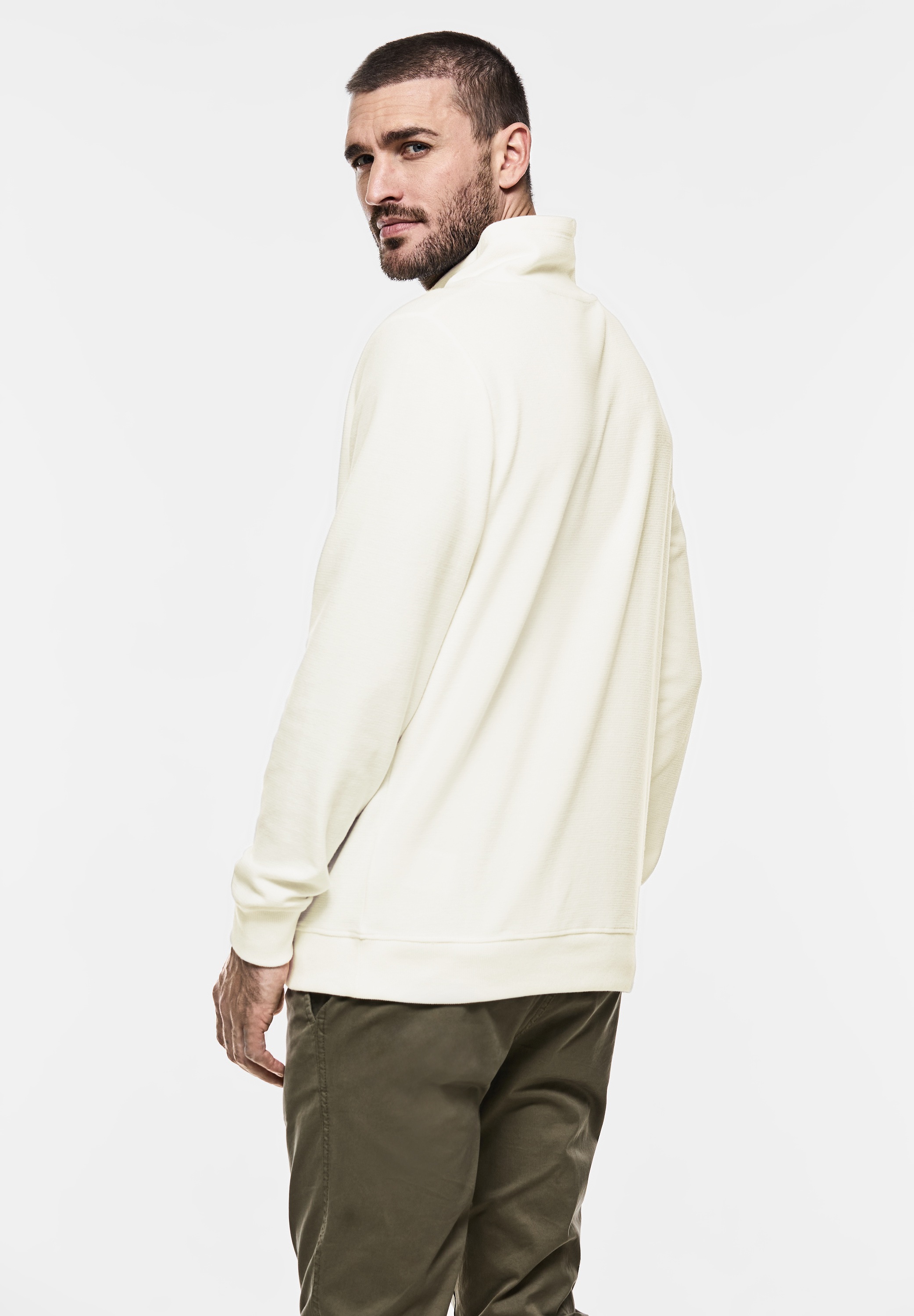 STREET ONE MEN Sweatshirt, im angenehmen Materialmix