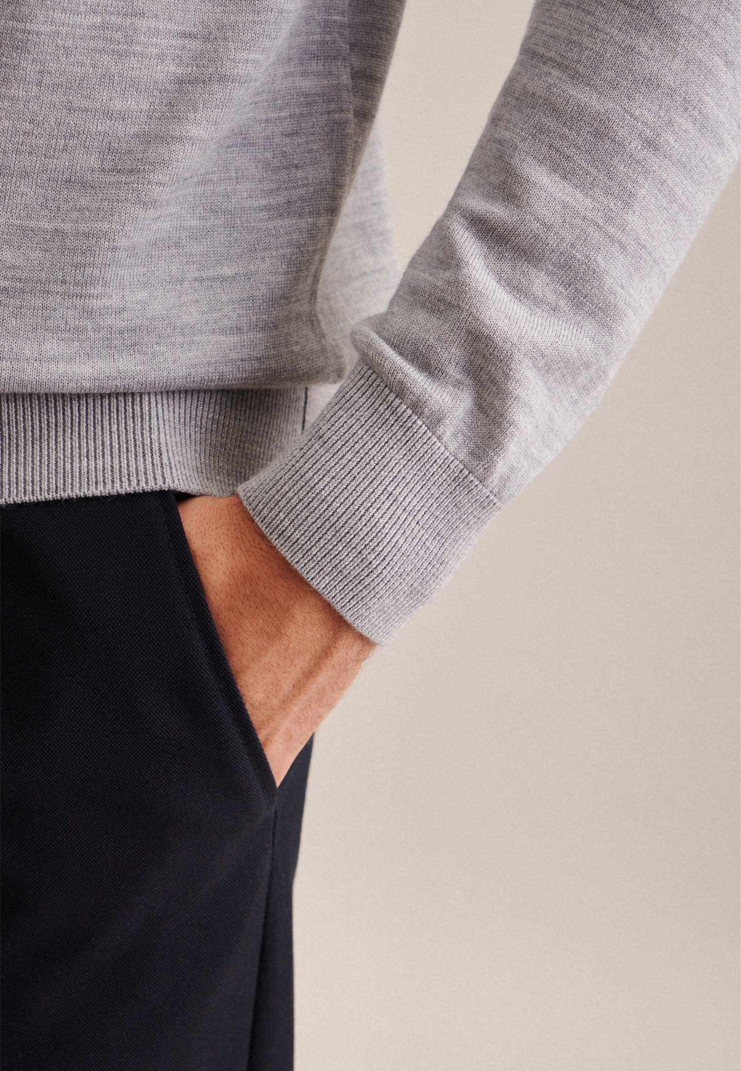 seidensticker Strickpullover »Schwarze Rose«, V-Neck Uni