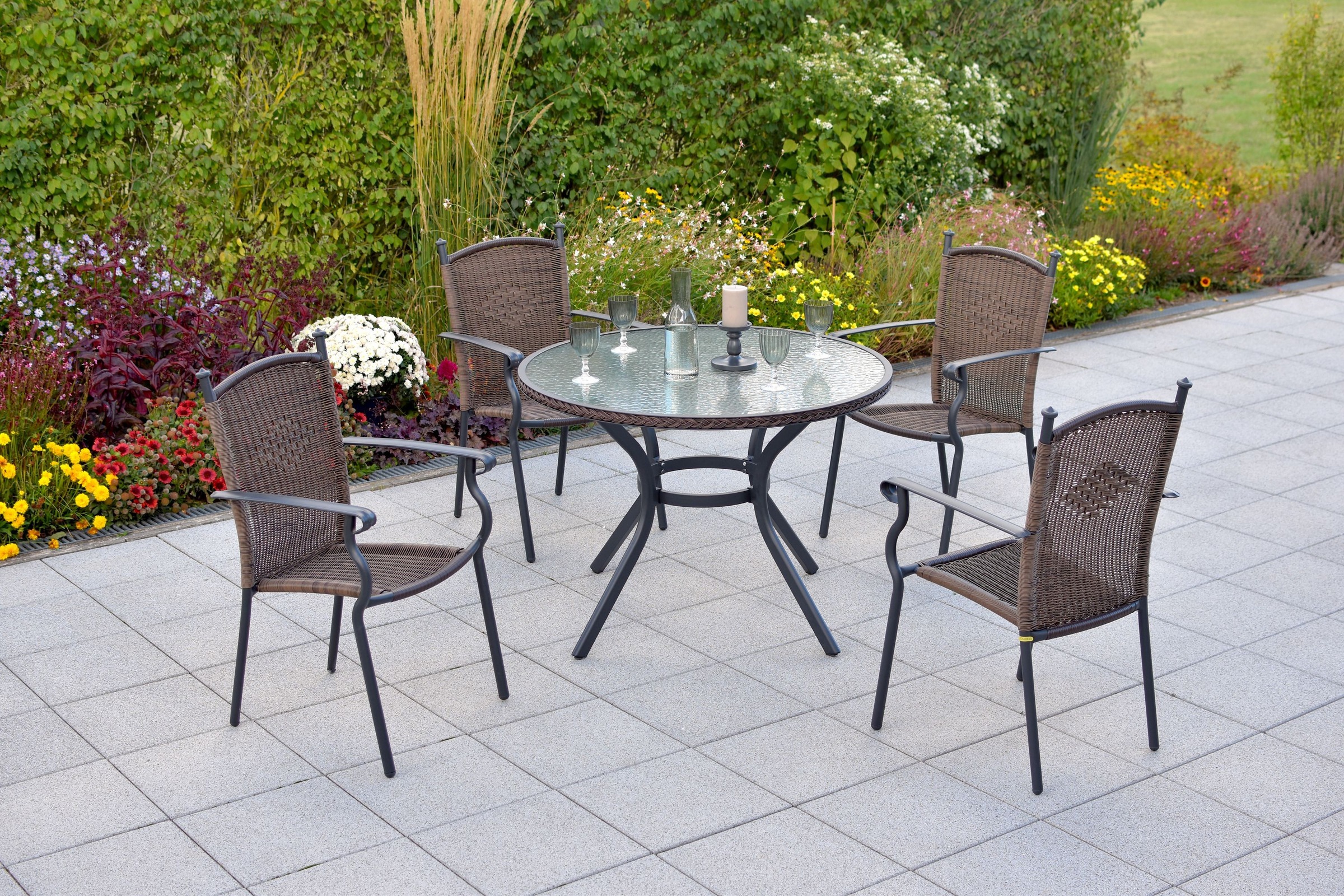 MERXX Garten-Essgruppe ""Roma"" Set, Pulverbeschichtetes Aluminiumgestell, günstig online kaufen