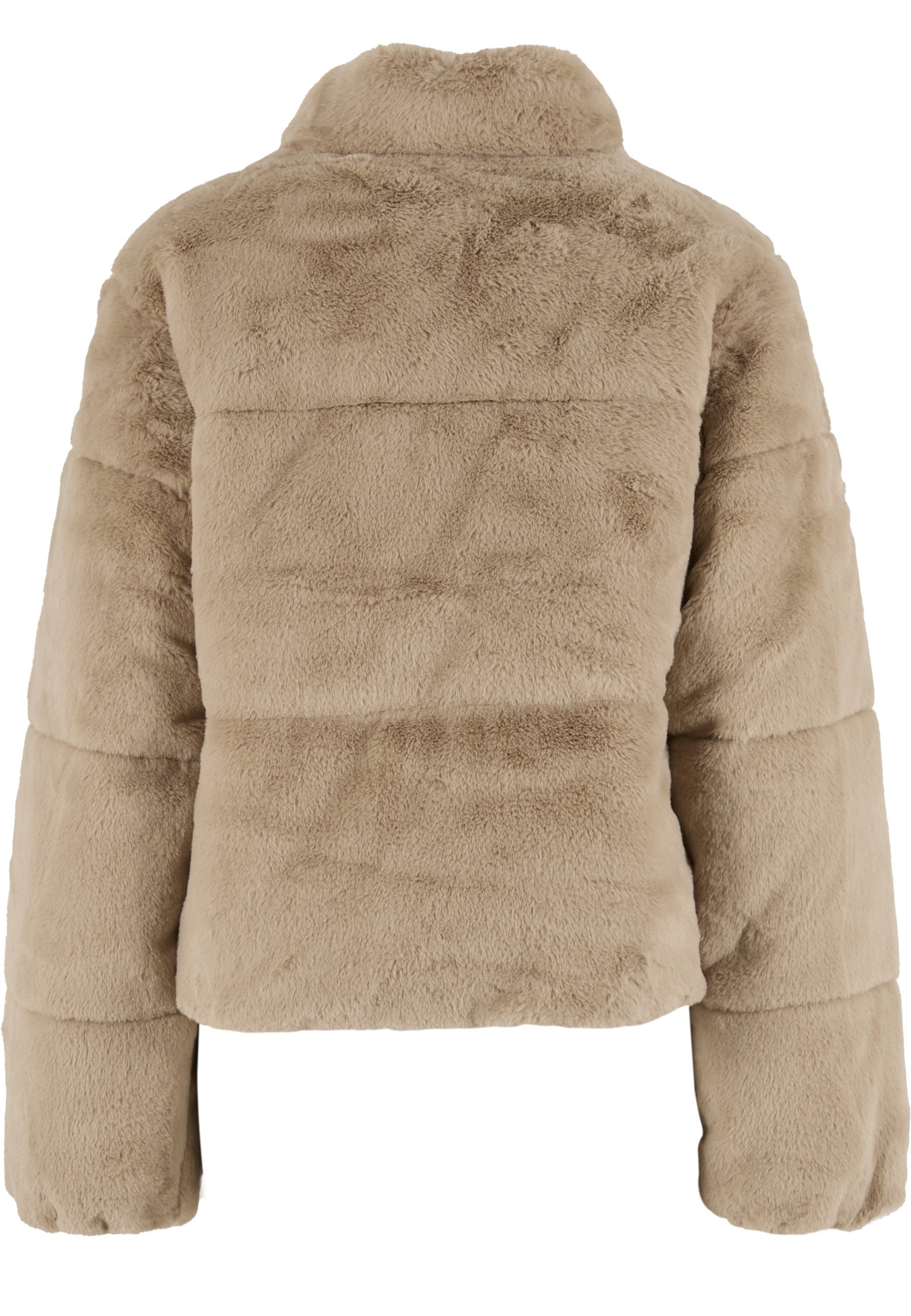 URBAN CLASSICS Winterjacke »Urban Classics Ladies Short Faux Fur Puffer Jacket« 1 Stk. tlg. ohne Kapuze