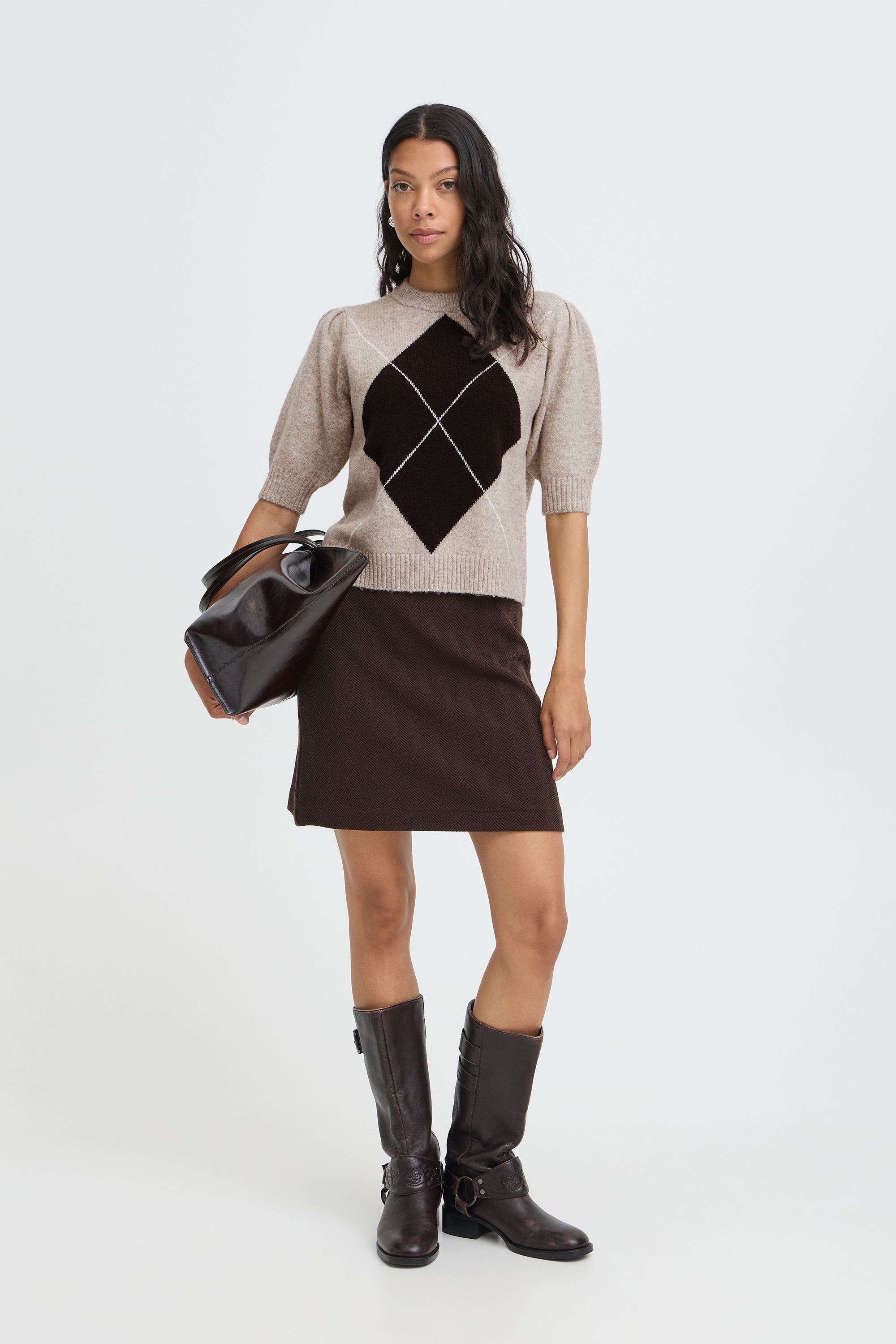 b.young Kurzarmpullover »Damen Halblange Ärmel BYOSMILLA«