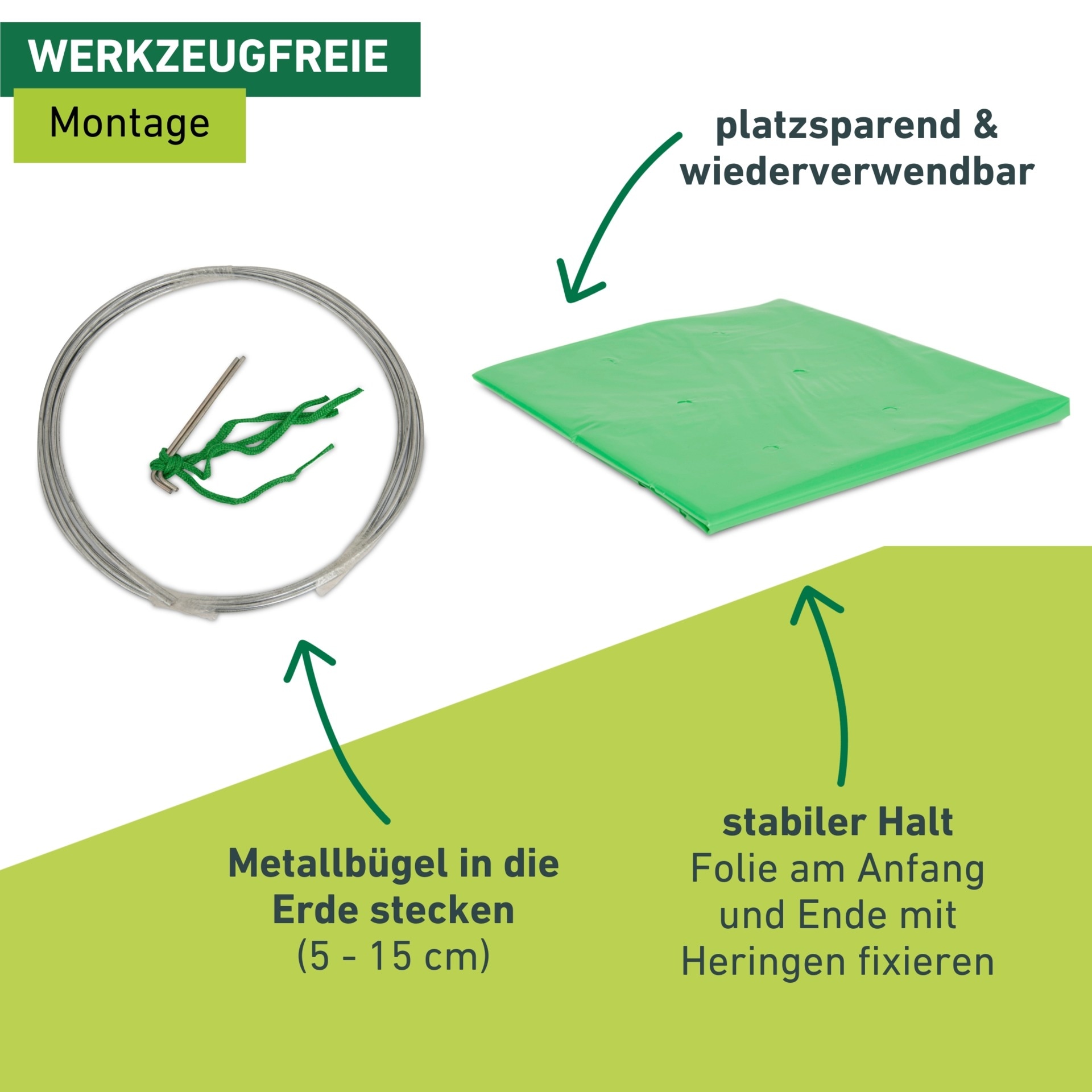 Windhager Pflanztunnel Frühbeetfolie mit 4 Tunnelbügeln aus Metall