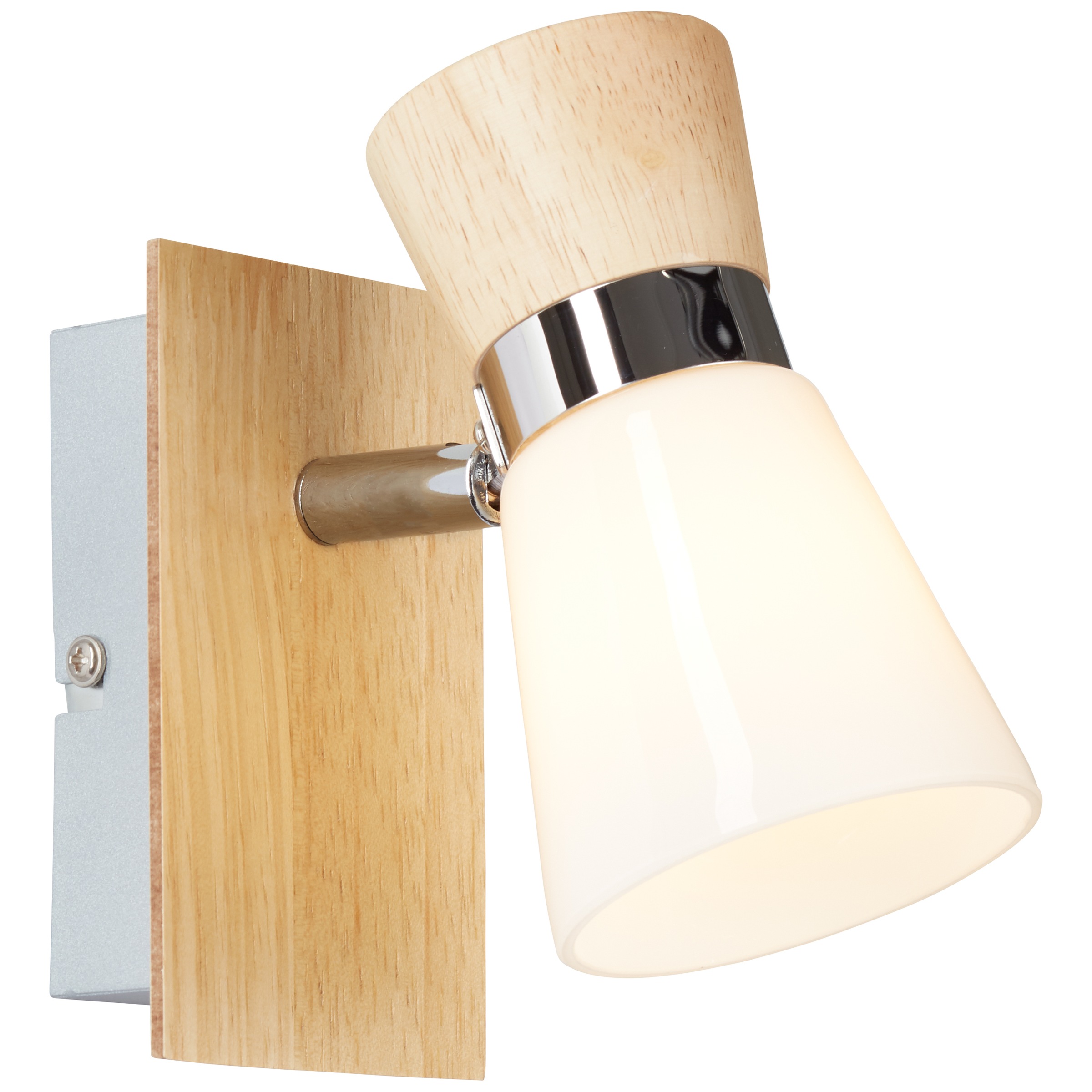 Brilliant Leuchten Wandleuchte, E14, Nacolla Wandspot holz hell/chrom