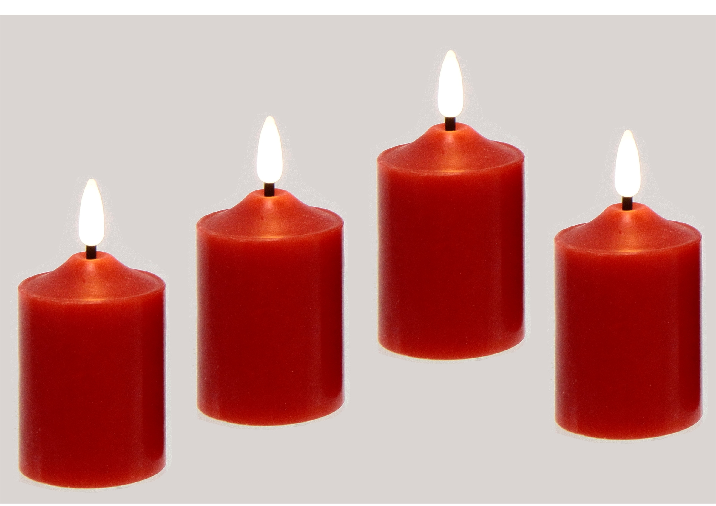 I.GE.A. LED-Kerze "Kerzen 4er Set" aus Echtwachs Deko Stumpenkerze Adventsk günstig online kaufen