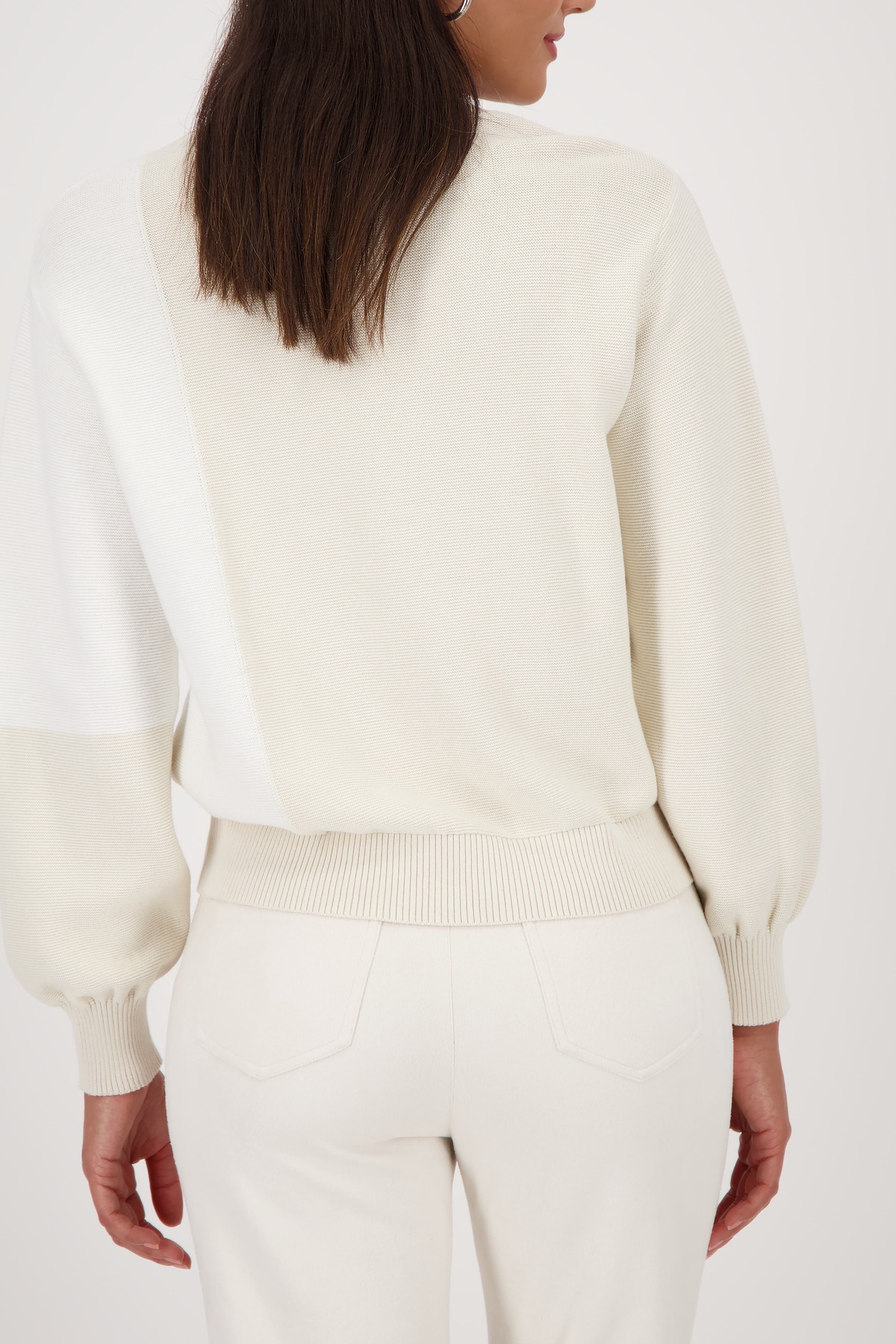 Monari Strickpullover "Pullover Colorblock + Schmuck", Mit Rundhalsausschni günstig online kaufen