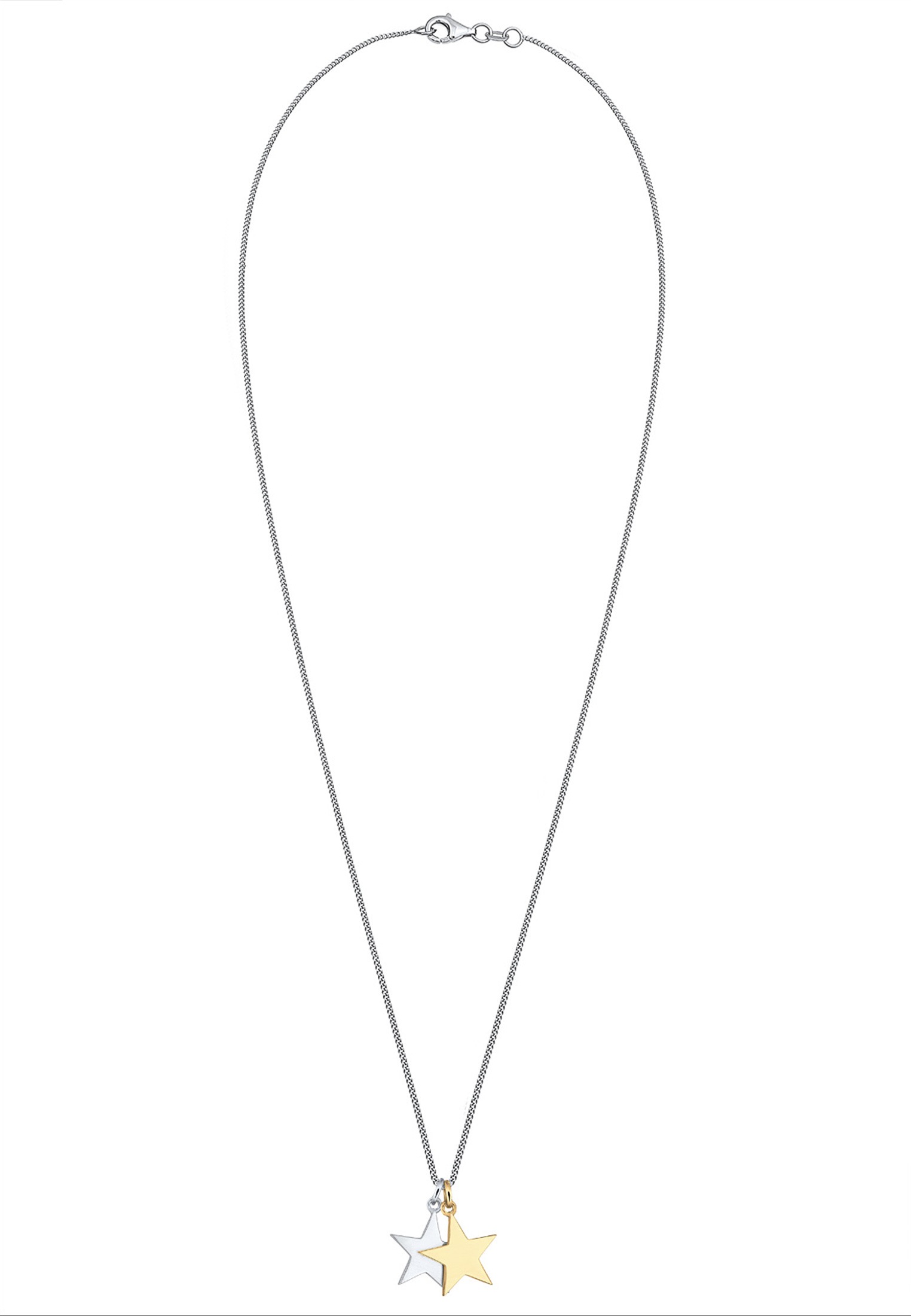 Elli Kette mit Anhänger »Anhänger Stern Bicolor 925 Sterling Silber vergoldet«