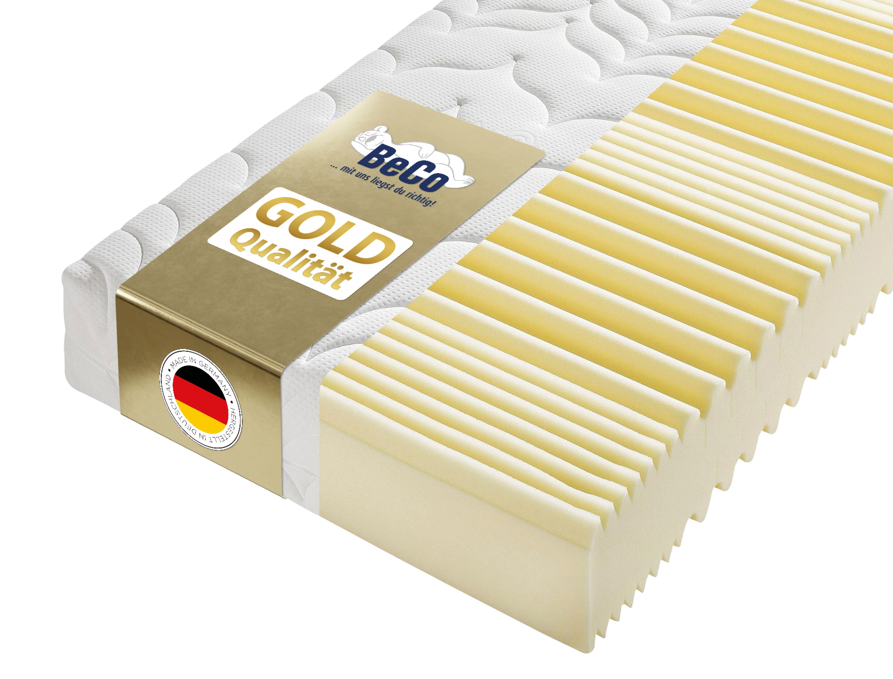 Beco Kaltschaummatratze "Luxus-Matratze – GOLD Kaltschaummatratze für hohe Belastbarkeit" 23 cm hoch Raumgewicht: 40 kg/m³ 1 Stk. tlg. Hohe Tragkraft, Klimakomfort, Wendematratze, ideal auch 140x200