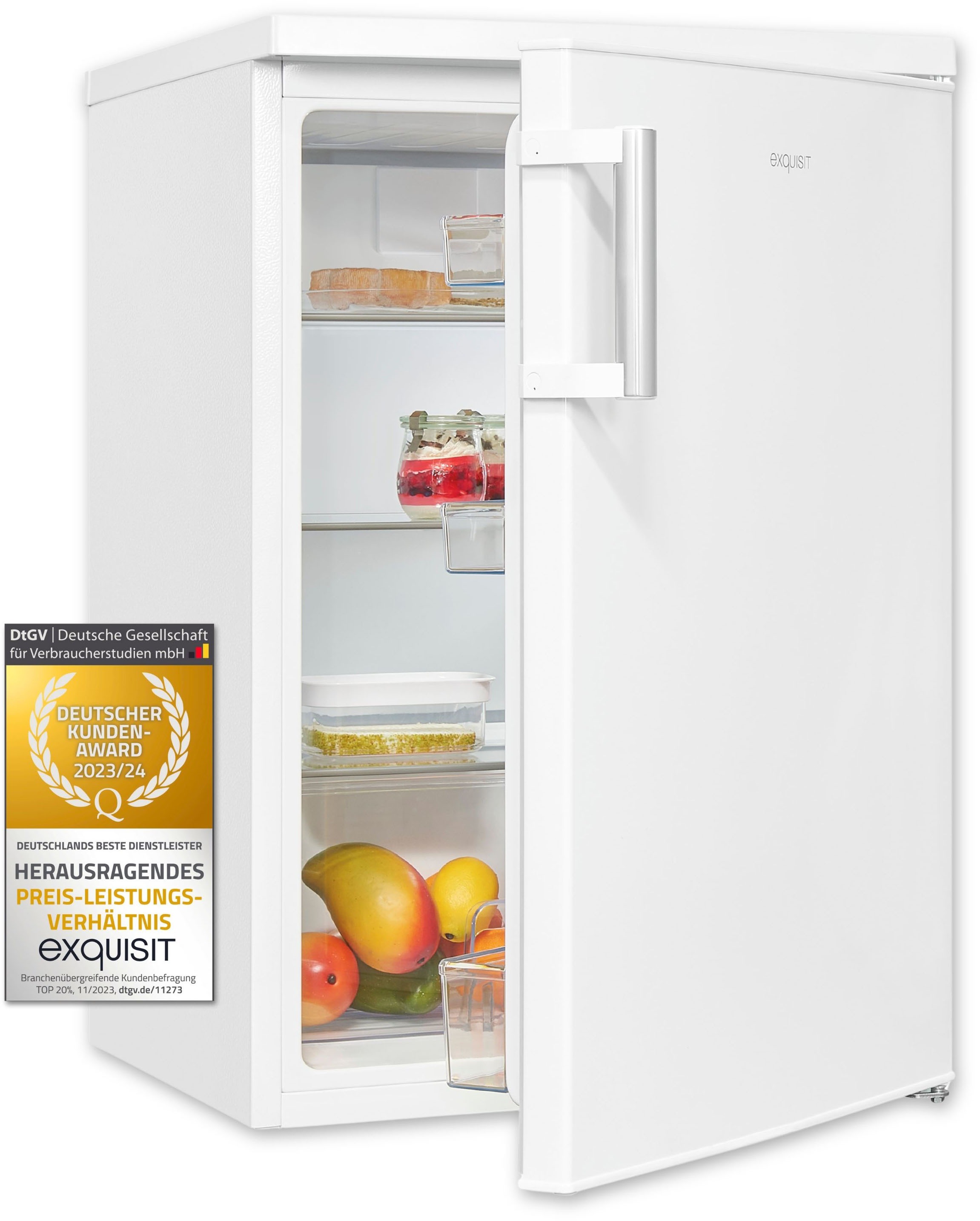 exquisit Vollraumkühlschrank "KS16-V-H-010E weiss" 85 cm hoch 56 cm breit 1 günstig online kaufen