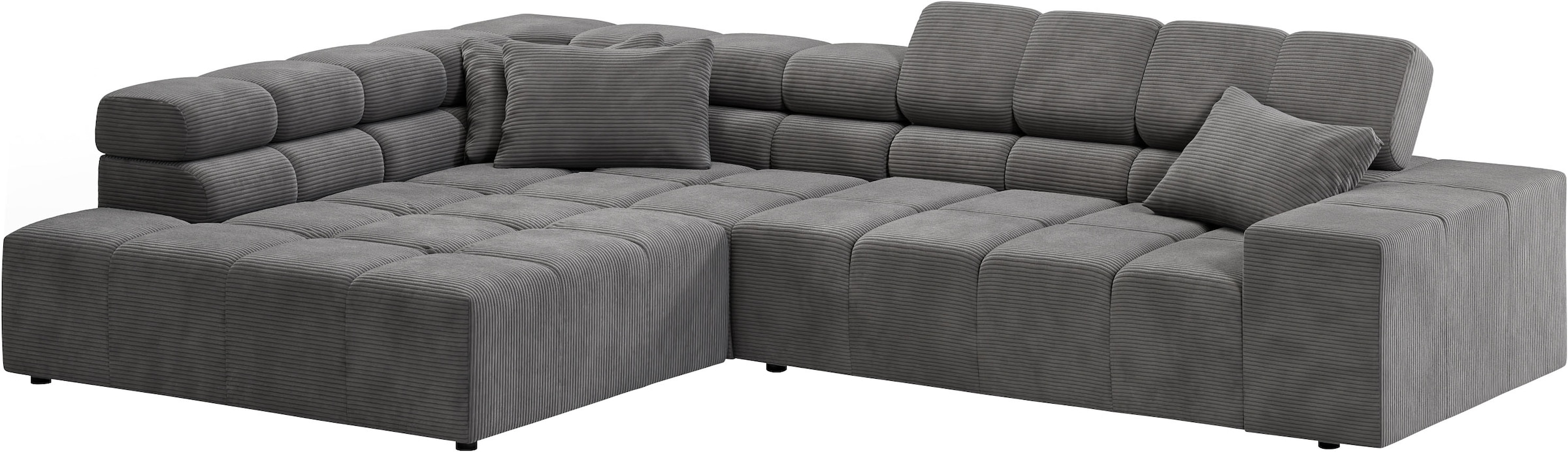 INOSIGN Ecksofa »Ancona incl. Kopfteilverstellung, Breite 319cm, L-Form«, wahlweise motorische Sitztiefenverstellung, auch in Cord + Easy Care