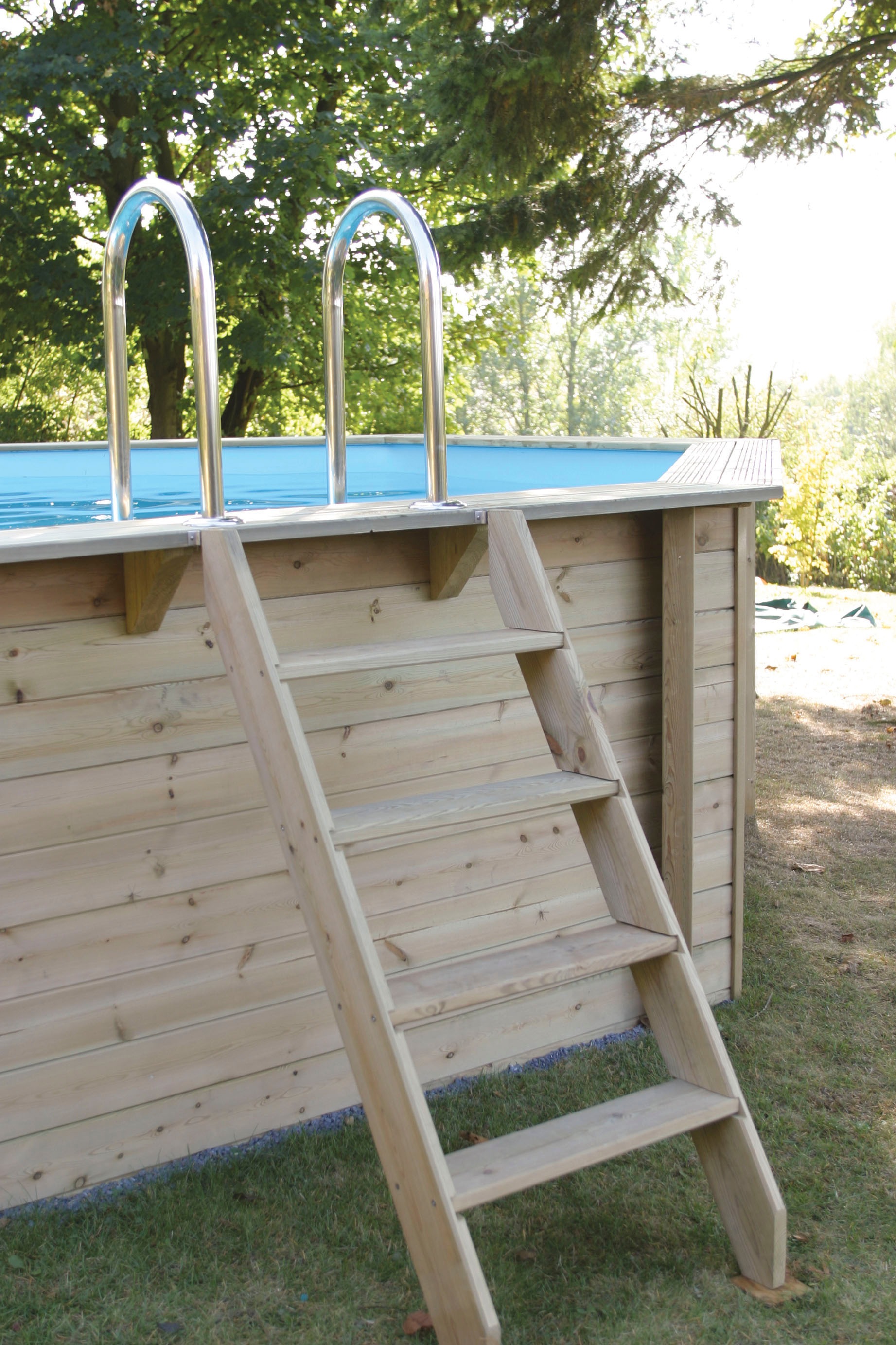 Ubbink Ovalpool »Sunwater«, (Komplett-Set, 11 tlg.), 300 x 490 x 120 cm, Holzpool komplett mit Filteranlage