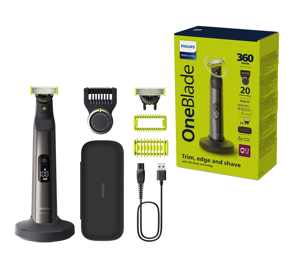 Elektrorasierer »OneBlade Pro 360 Face & Body QP6652/30«, 3 St. Aufsätze, 360 Grad...