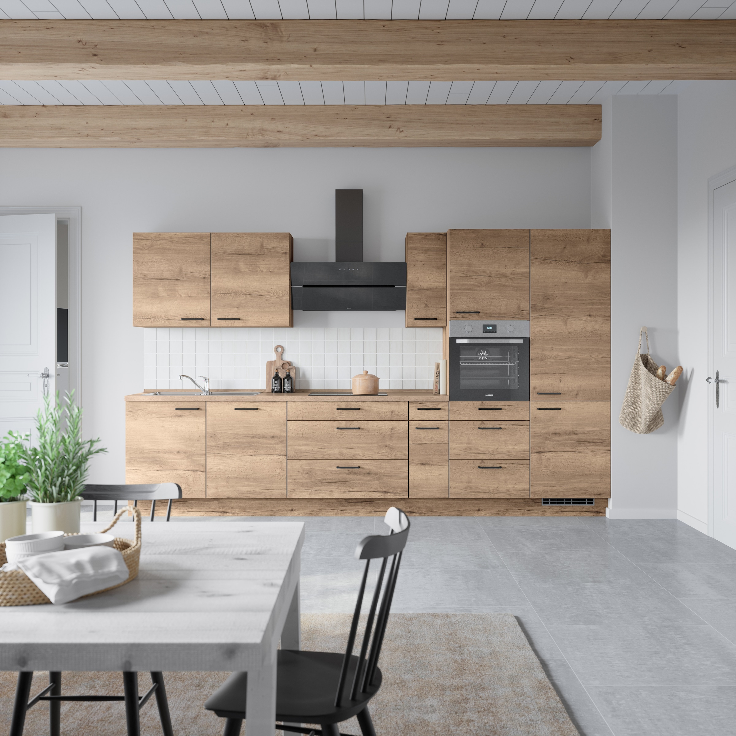 nobilia® Küchenzeile »"Structura II"«, vormontiert, Ausrichtung wählbar, Breite 360 cm, wahlw. mit E-Geräten