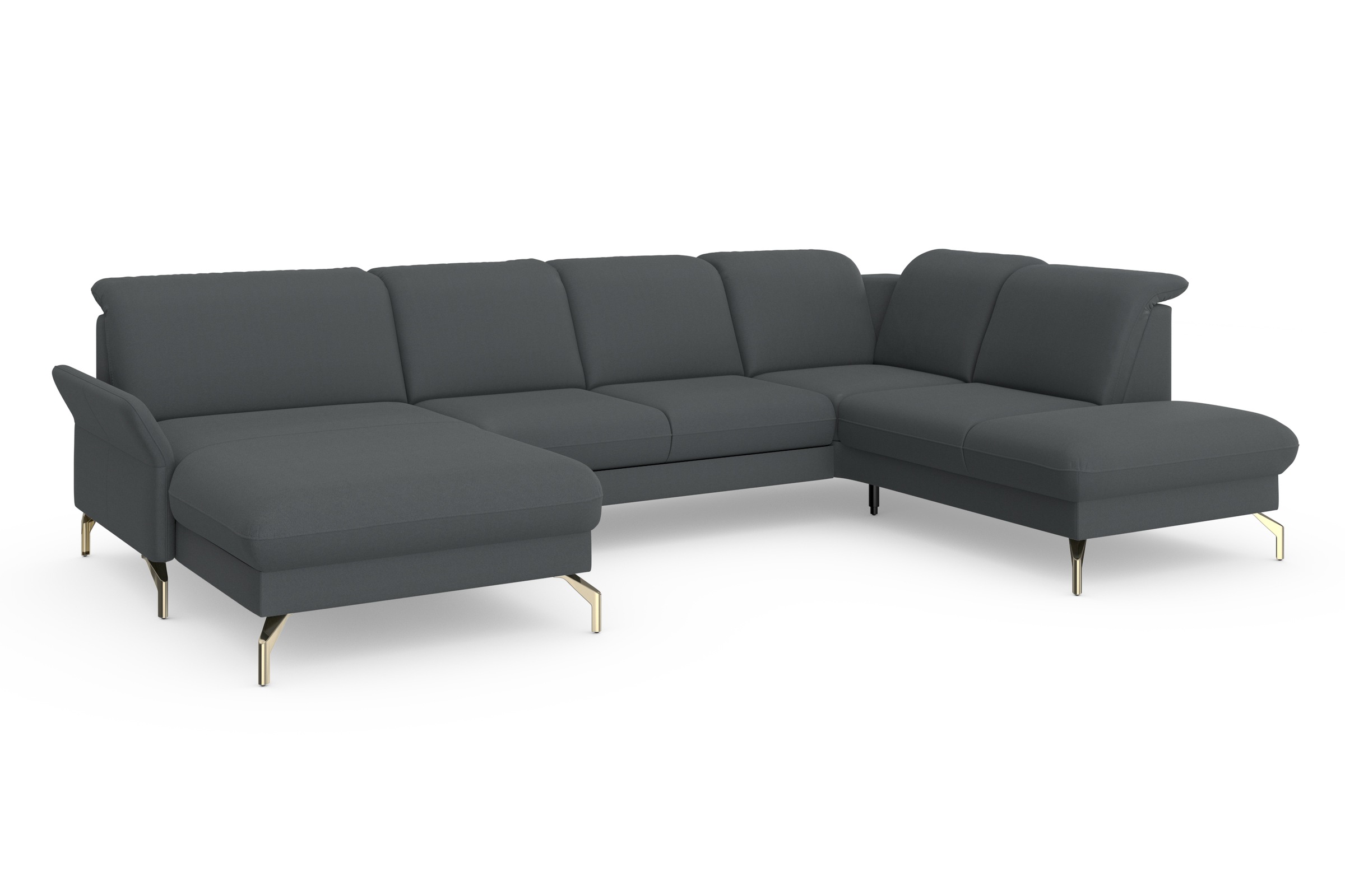 sit&more Wohnlandschaft »Fashion U-Form« wahlweise mit Kopfteilverstellung, Vorziehsitz, motorisch, Nickelfüße