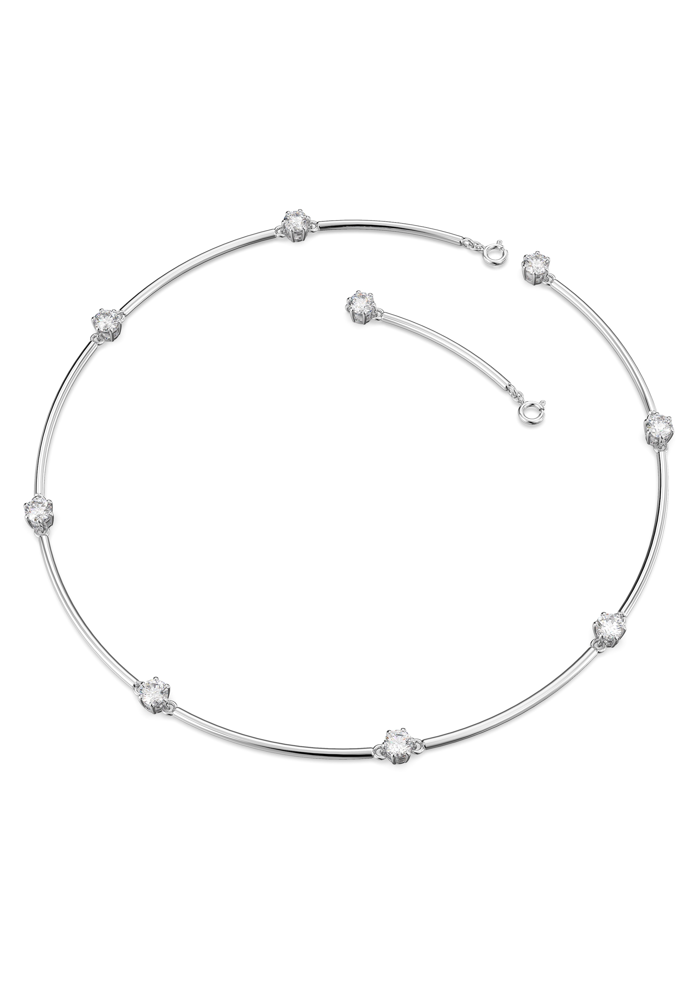 Swarovski Kette ohne Anhänger »Constella Halskette, Rundschliff, Weiß, Rhodiniert, 5638699«, mit Swarovski® Kristall