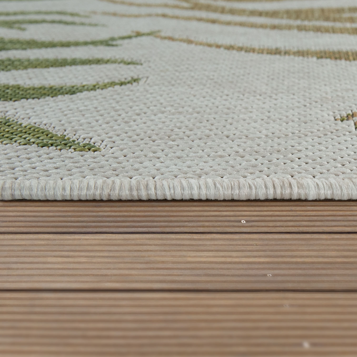 Paco Home Teppich »Kuba 123«, geeignet, BAUR Outdoor Flachgewebe, und | Rechnung In- rechteckig, Motiv Blätter, auf Wohnzimmer