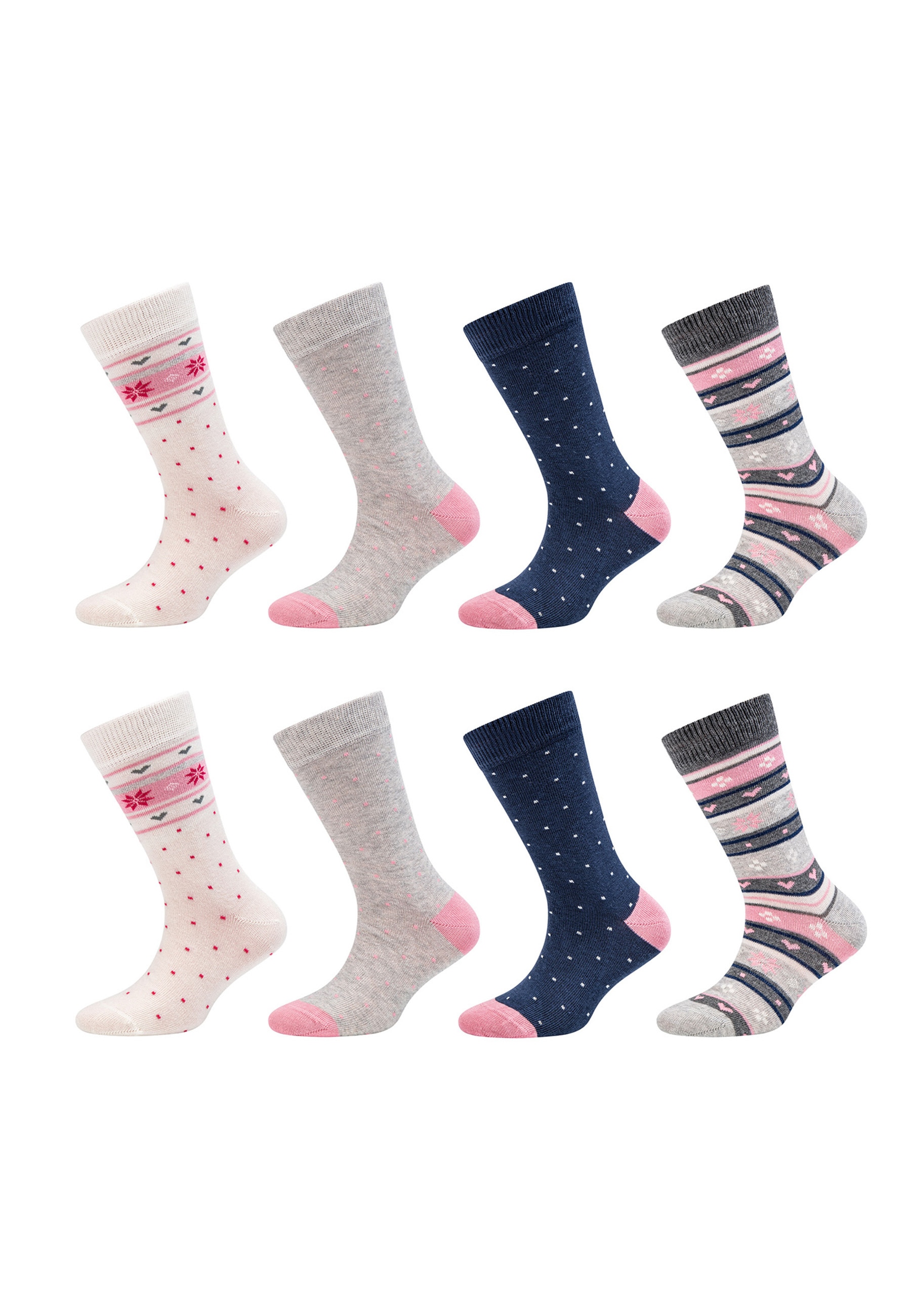 CAMANO Damen Socken "Kindersocken ca-soft 8er Pack", Gr. 27, weiß, 70% Baumwolle, 29% Polyamid, 1% Elasthan, gepunktet, Socken, 8er Pack Ohne
