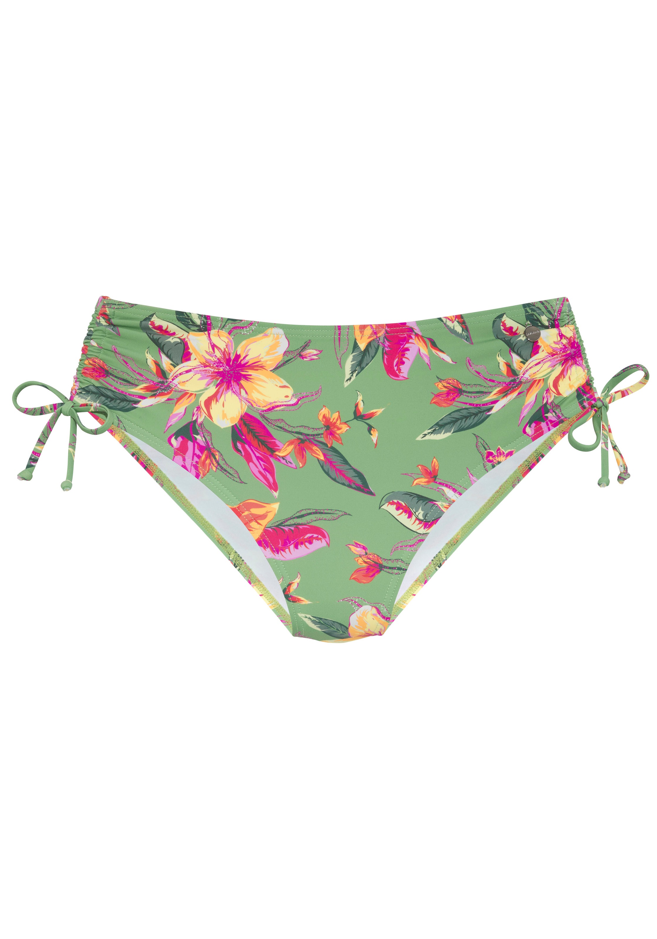 LASCANA Bikini-Hose "Malia", mit seitlicher Raffung mit tropischem Print günstig online kaufen