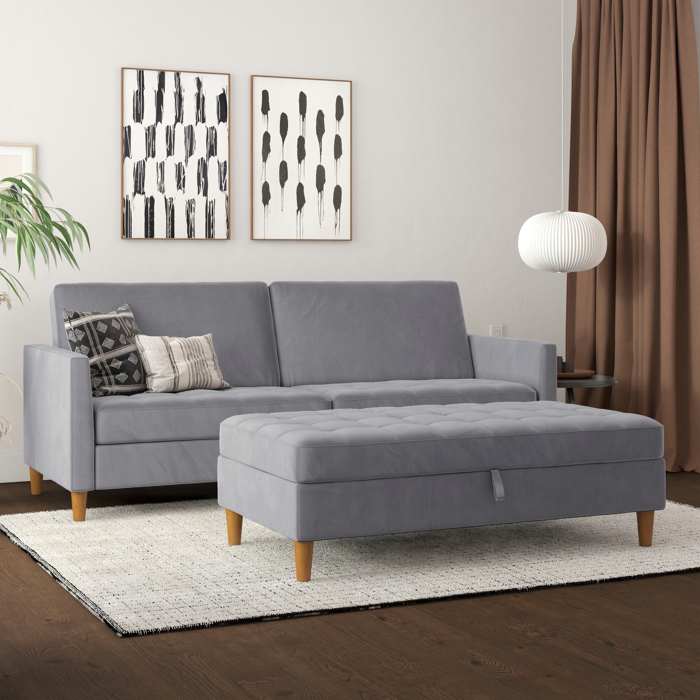 Dorel Home 3-Sitzer "Presley", Sofa mit Bett-Funktion und verstellbarer Rückenlehne