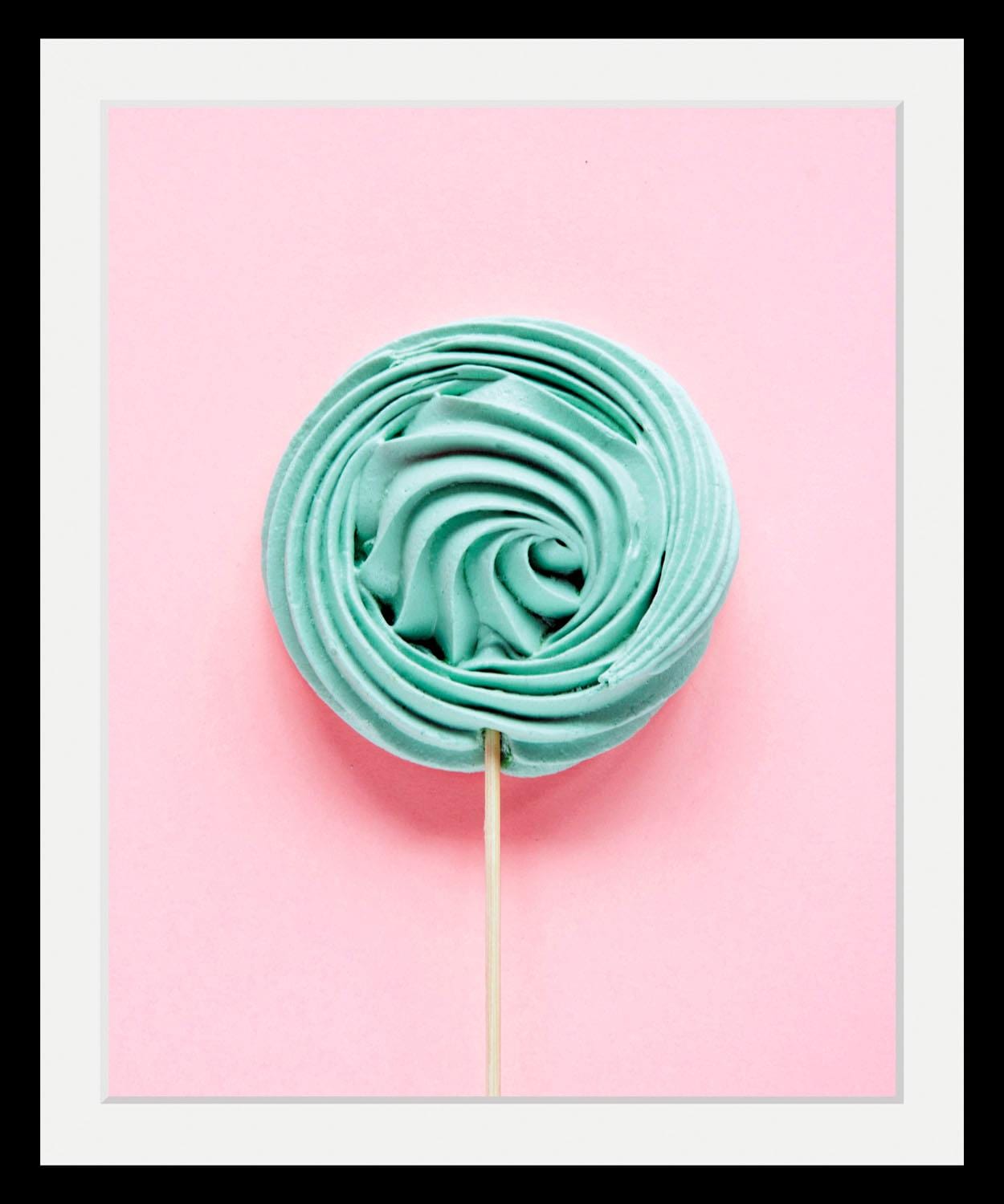 queence Bild "Lolli" Lebensmittel Süßigkeiten Süßspeisen HD Premium Poster-Druck inkl. Holzrahmen