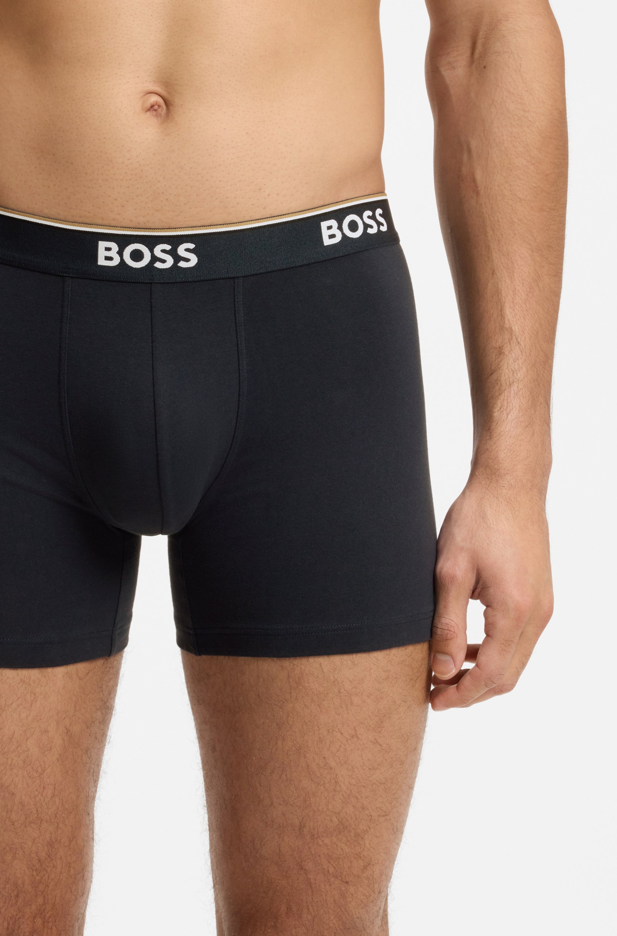 BOSS Boxershorts Packung, 3 Stk. aus bequemer Stretch-Baumwolle, körpernah, mittlere Bundhöhe