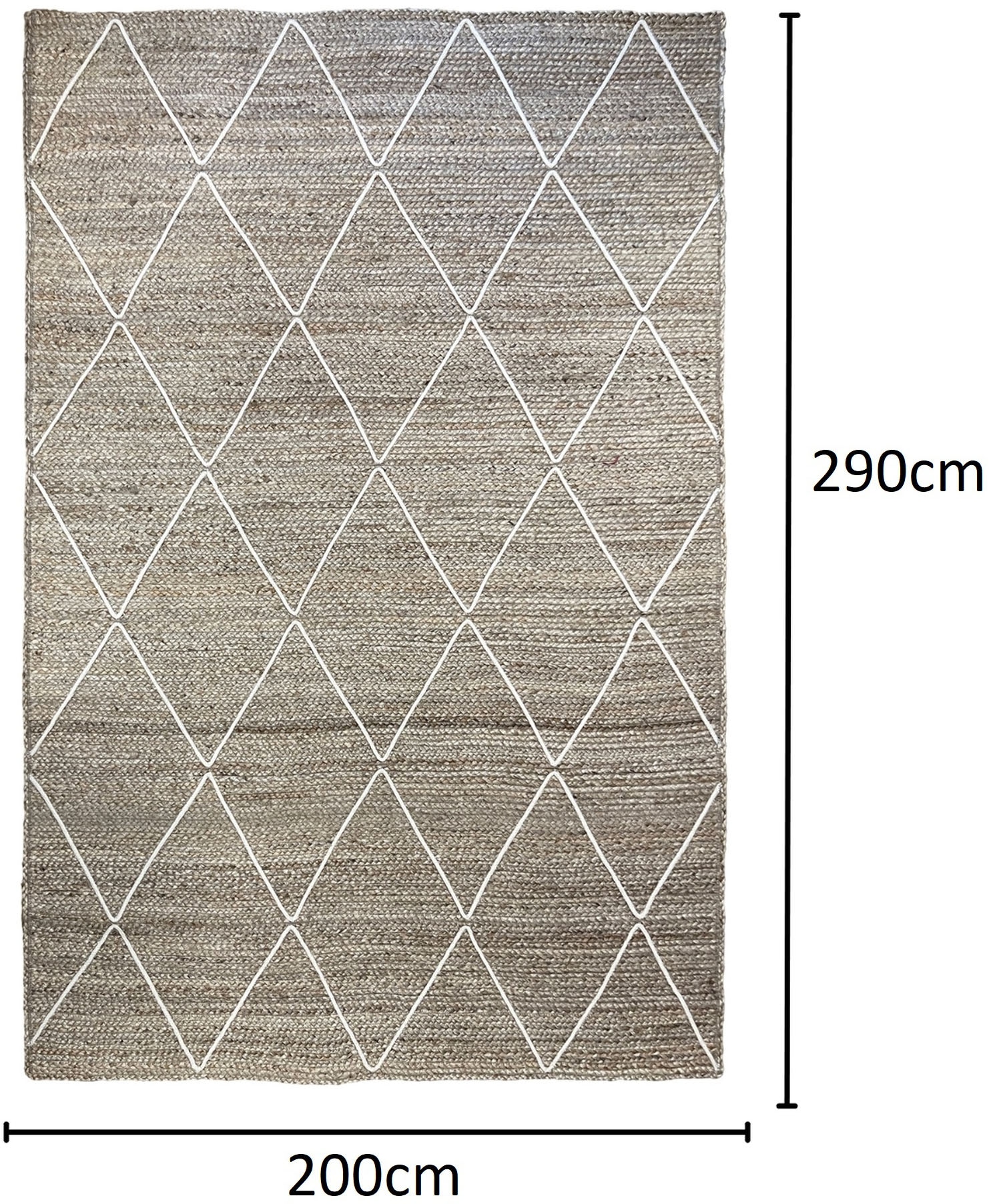 Myflair Möbel & Accessoires Teppich »Juna Essence«, rechteckig, 10 mm Höhe, Juteteppich, handgeflochten, meliert, Rauten Muster, auch als Läufer