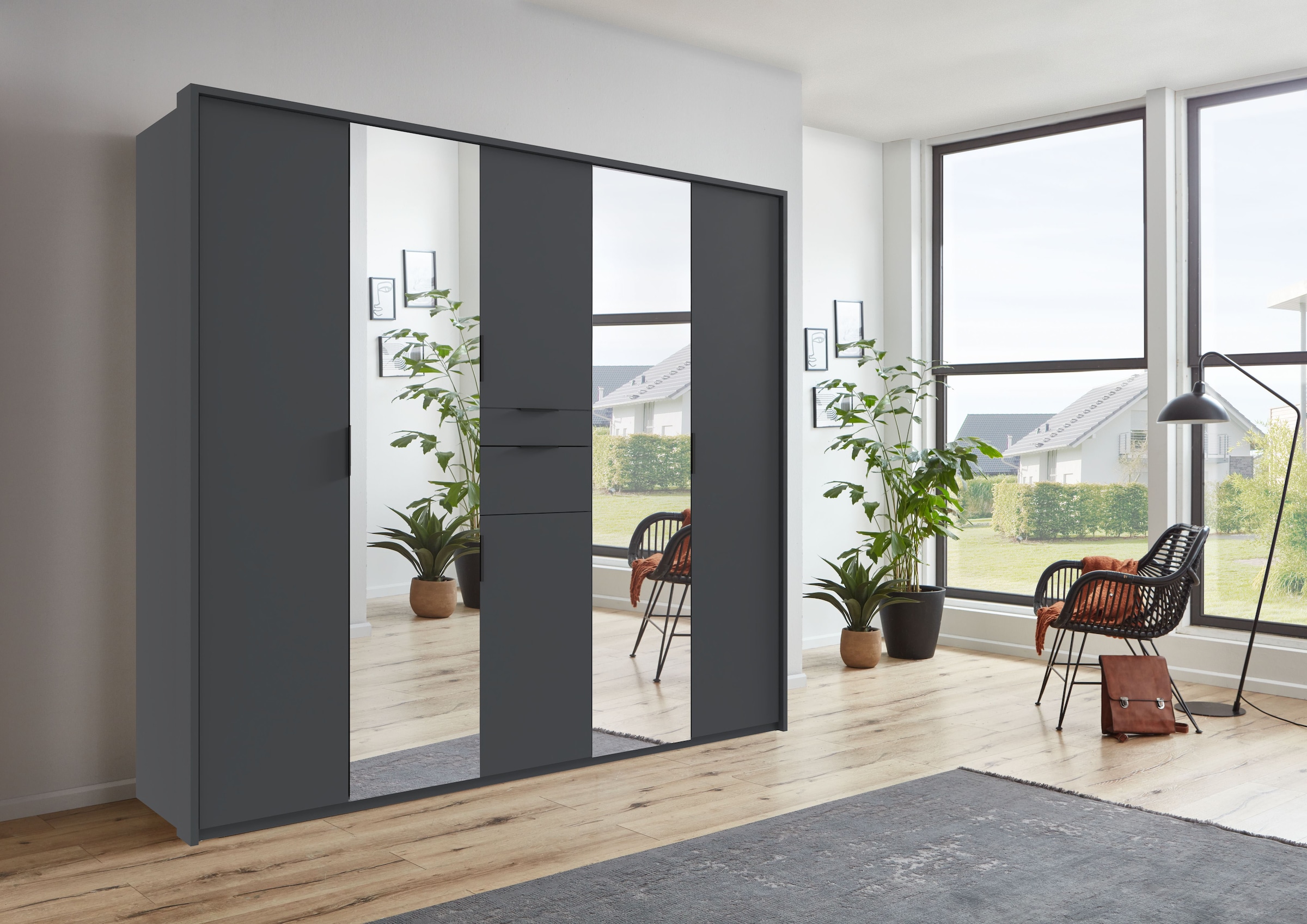 Wimex Drehtürenschrank »Moldau Kleiderschrank mit Spiegel Schlafzimmerschrank Bestseller«, Wähle deine Innenausstattung fertig konfiguriert im Schrank