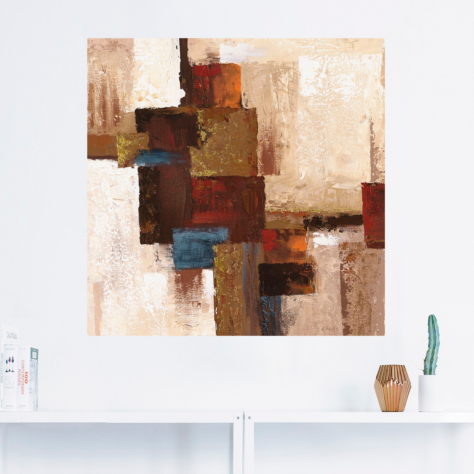 Artland Wandbild »Karos Abstrakt I«, Muster, (1 St.), als Leinwandbild, Wandaufkleber in verschied. Größen