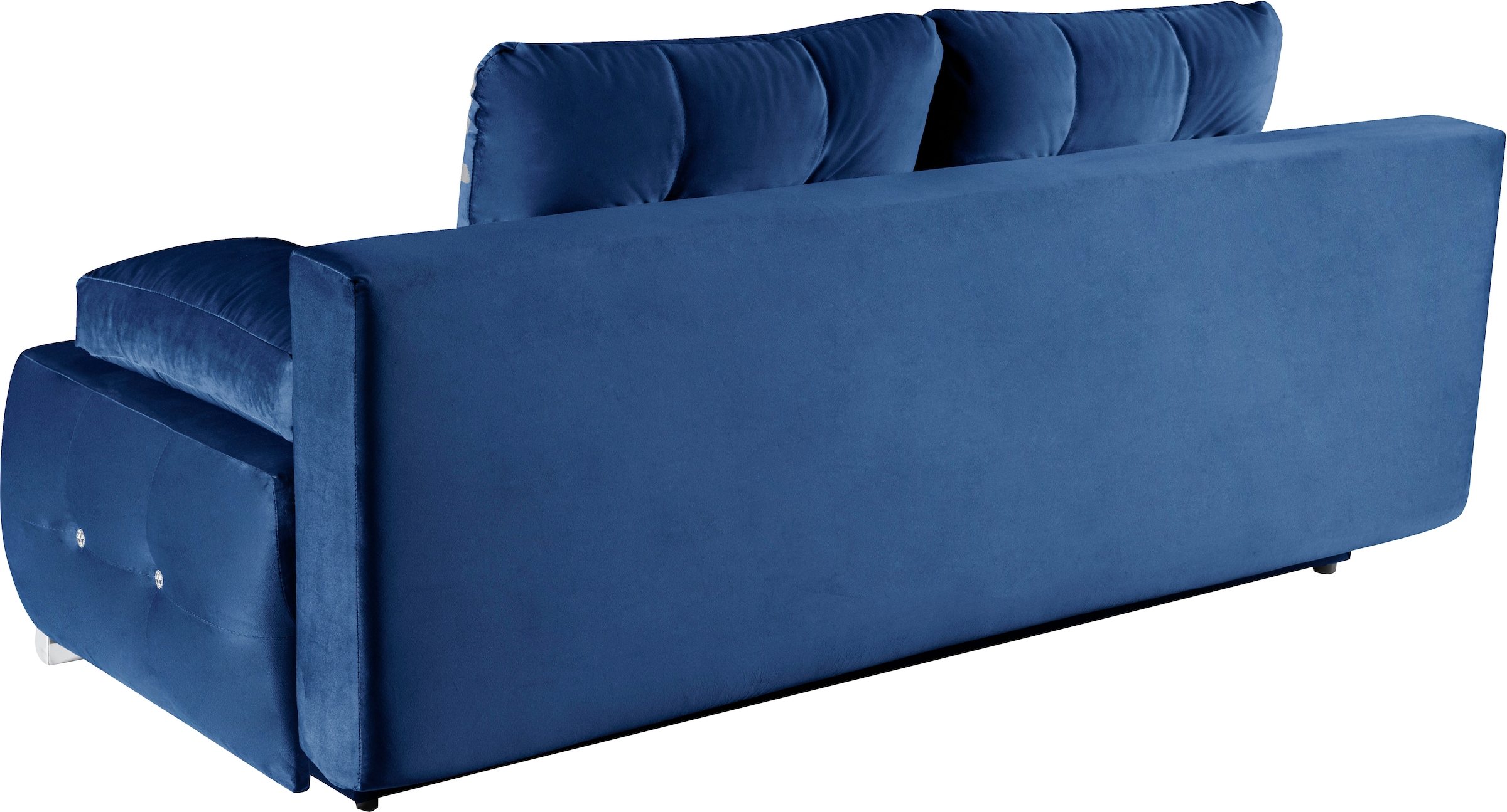 WERK2 Schlafsofa »Monaco Design Bettsofa, pflegeleichter Samtoptik Bezug, Breite 205cm«, 2-Sitzer Schlafcouch mit Bettkasten & funkelnden Ziersteinchen