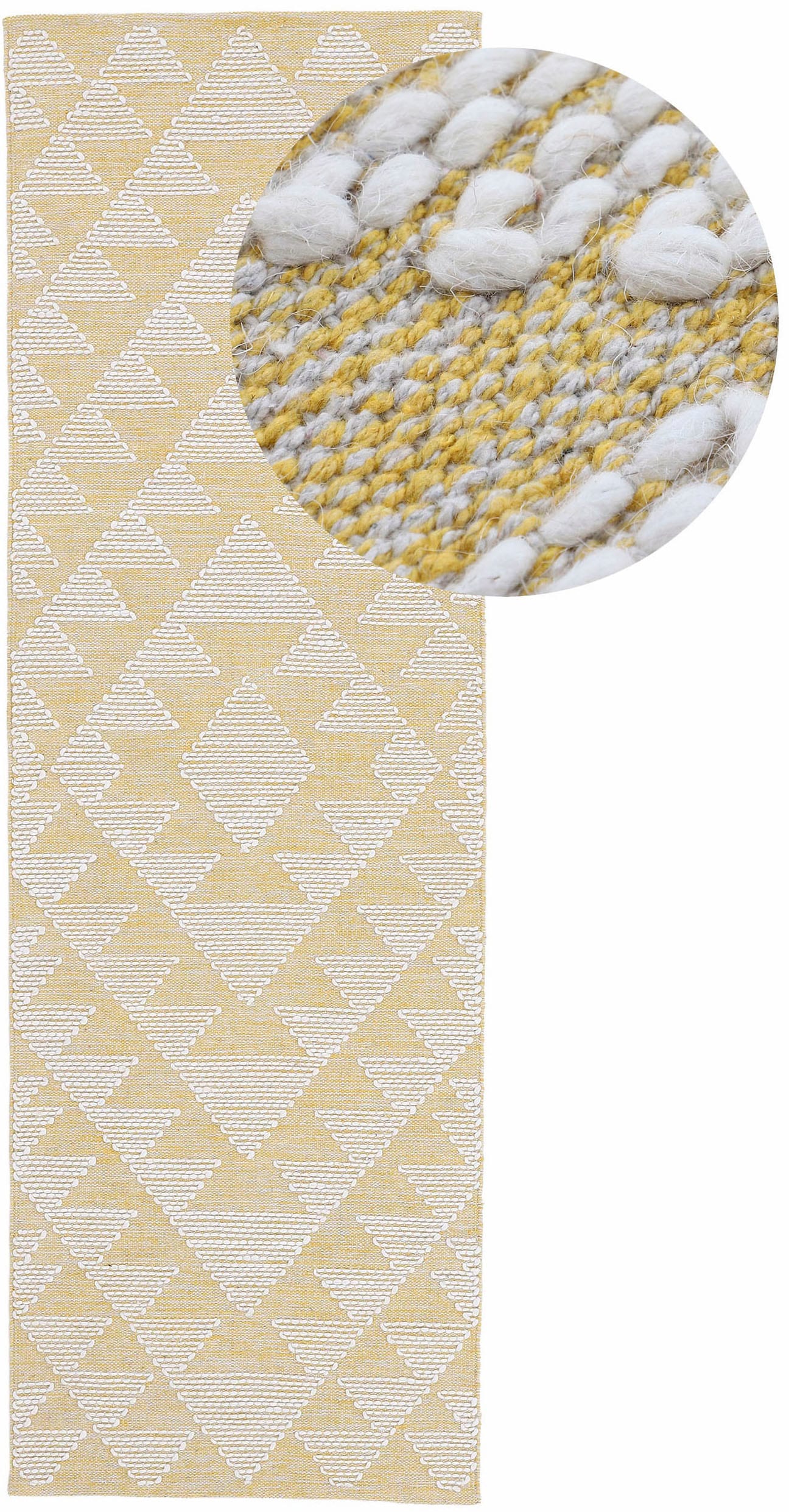 carpetfine Läufer »Kelim Durry«, rechteckig, 5 mm Höhe, Handweb, geometrisch, Hoch-Tief Effekt, handgewebt, reine Baumwolle