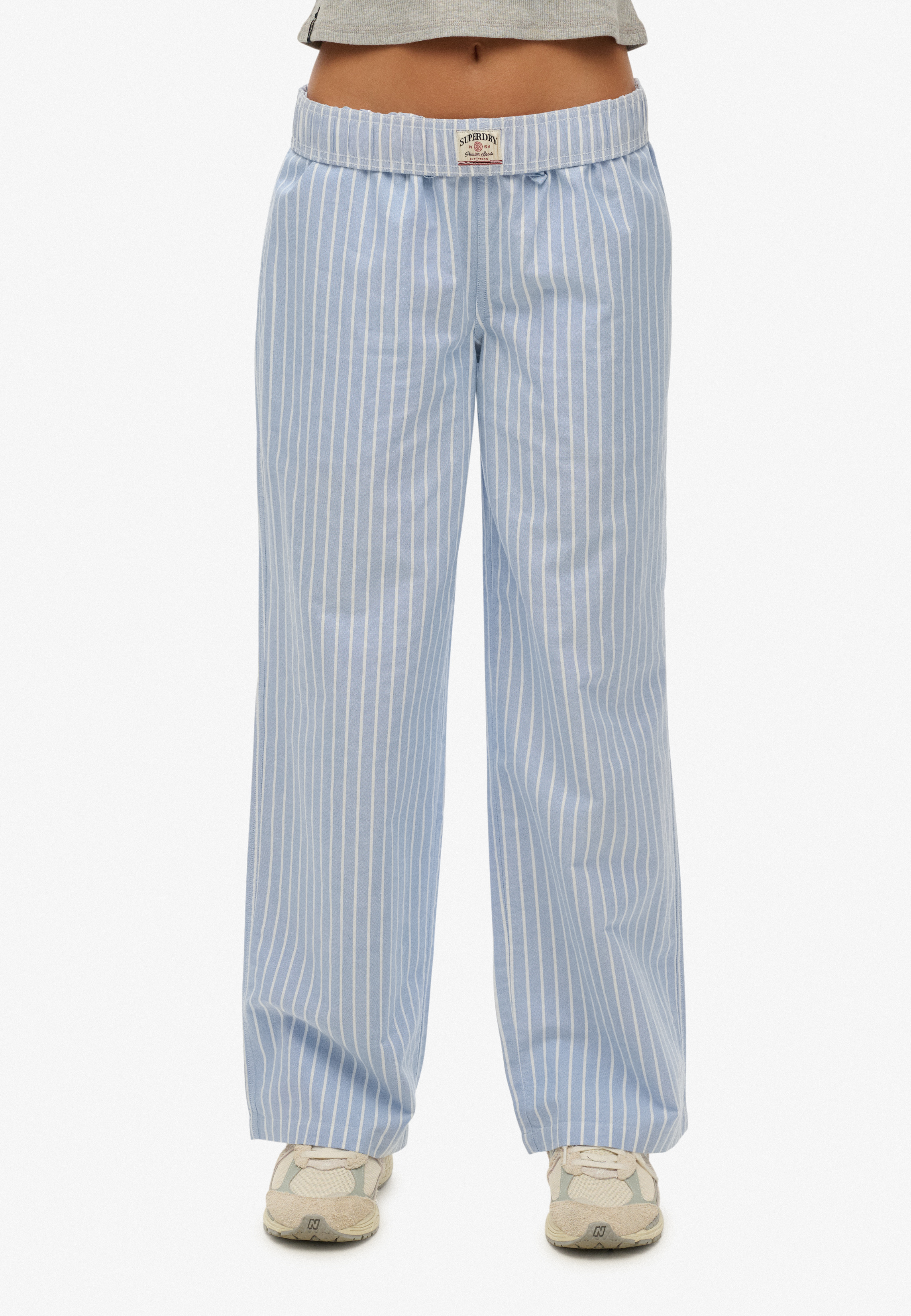 Superdry Cargohose "COTTON STRIPE ELASTIC TROUSER" aus Baumwolle und Jersey, Relaxed Fit, gestreifte Optik