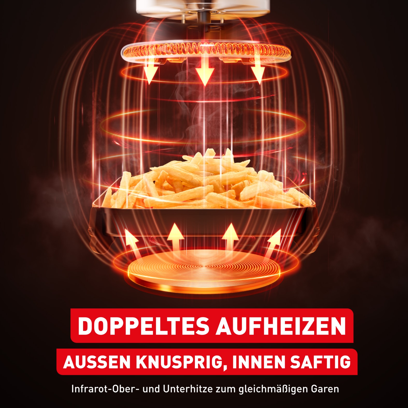 Tefal »Easy Fry Infrared, ideal für 6-8 Personen, Infrarot-Technologie« 2020 W 8 Programme, Sichtfenster, doppelte Heizelemente, EY832H