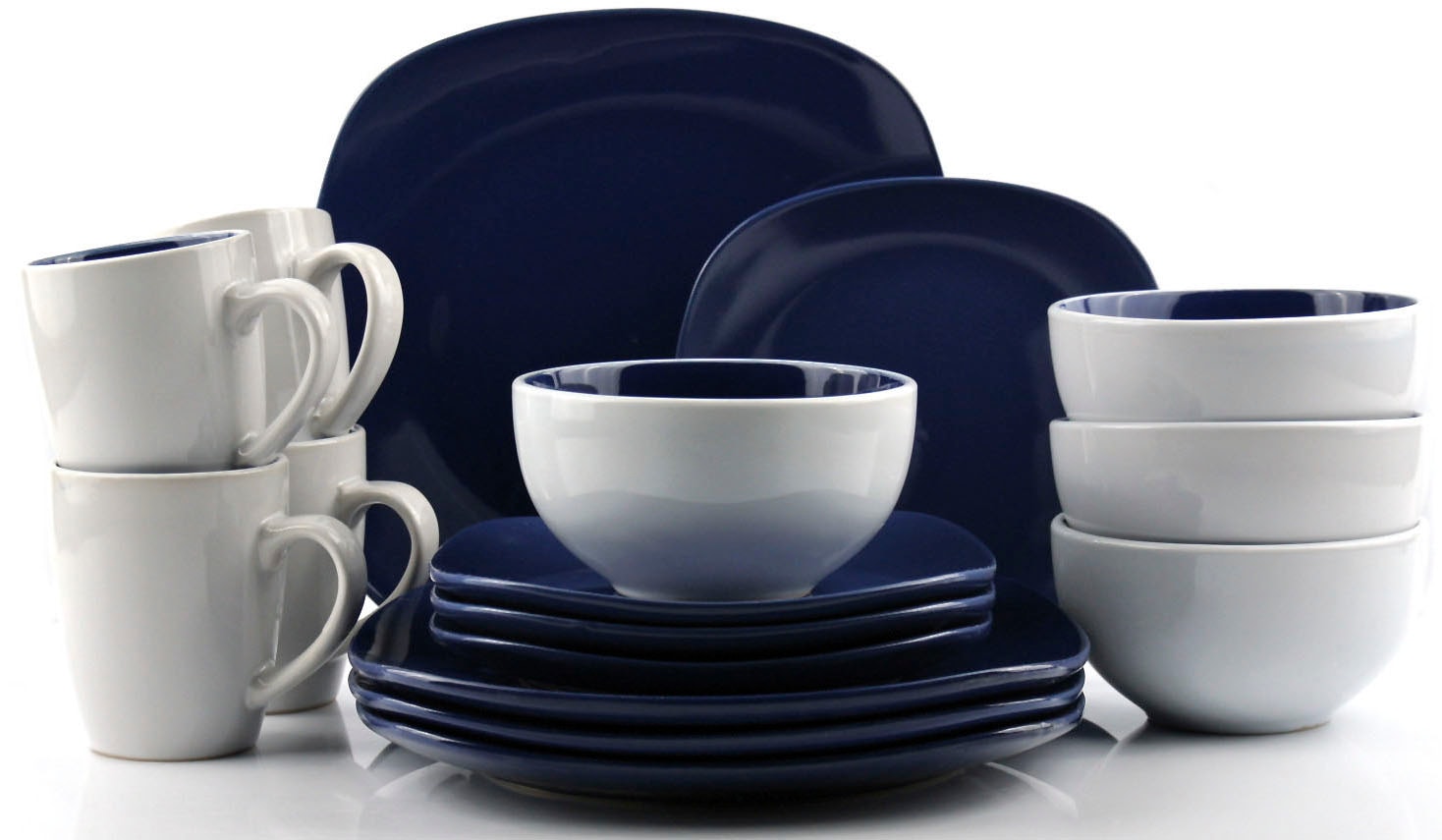 Retsch Arzberg "Geschirr-Set, Service NOVA SQUARE" Bicolor-Look, 16 Teile, günstig online kaufen