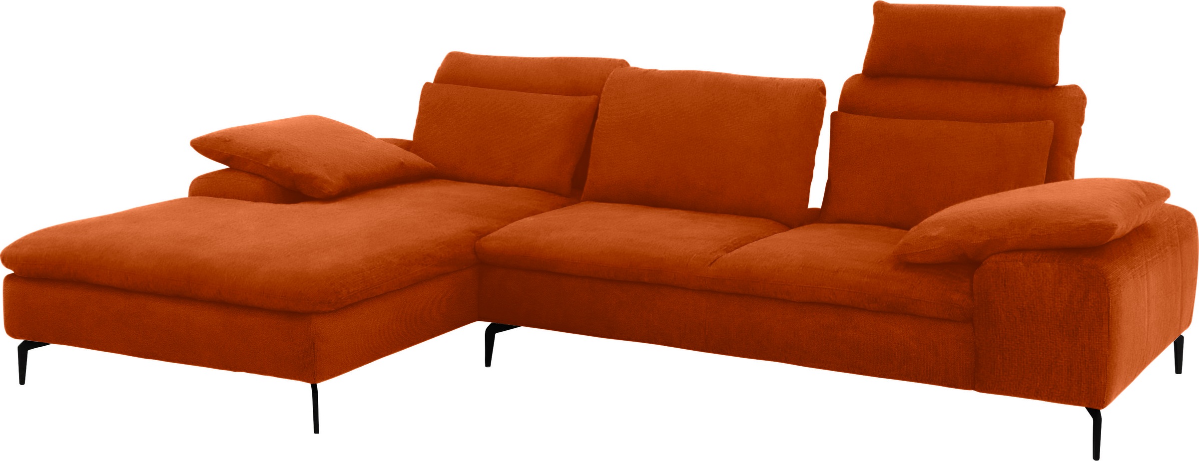 W.SCHILLIG Ecksofa »valentinoo, Designsofa, bequem, elegant und zeitlos, L-Form«, (Set), inklusive Hocker, mit Sitztiefenverstellung, Breite 299 cm