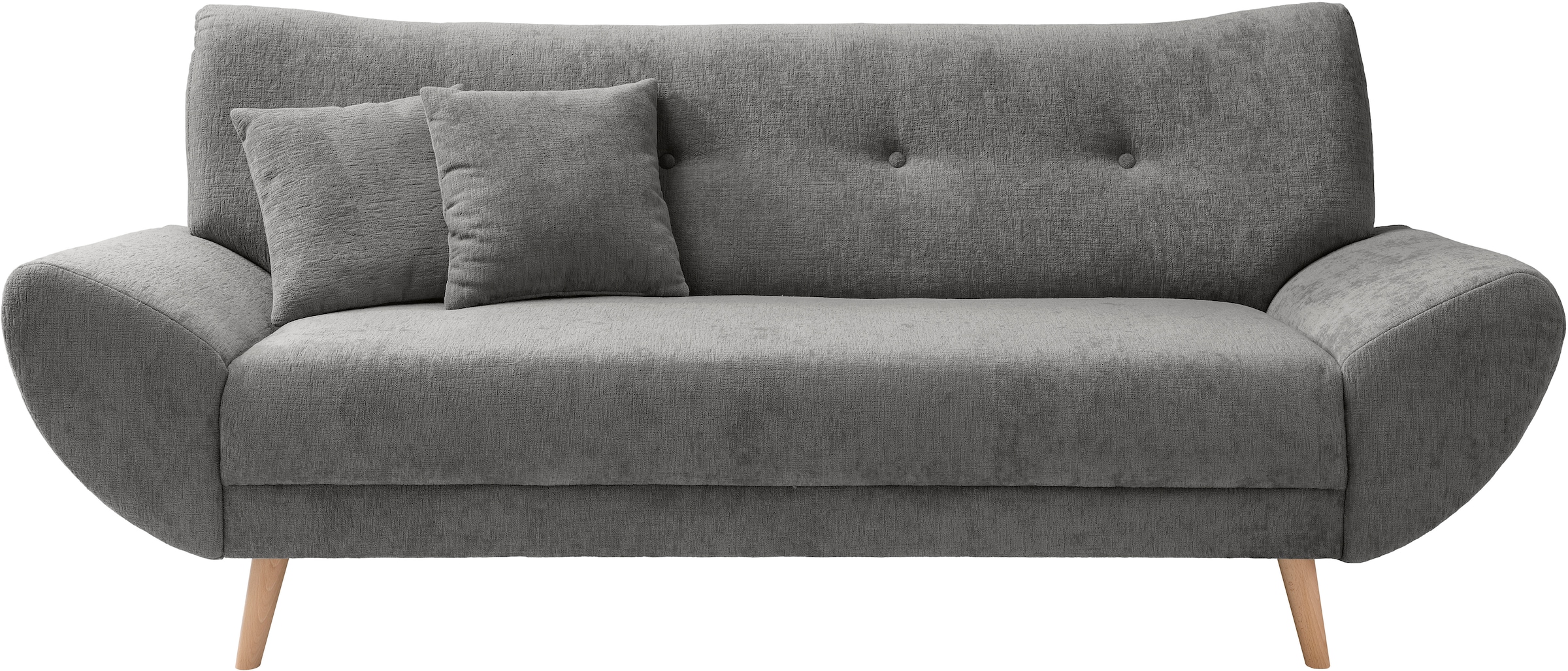 3-Sitzer HOME AFFAIRE, B:205cm H:82cm T:87cmgraubraun, 100% Polyester, Sofas, "Basta"