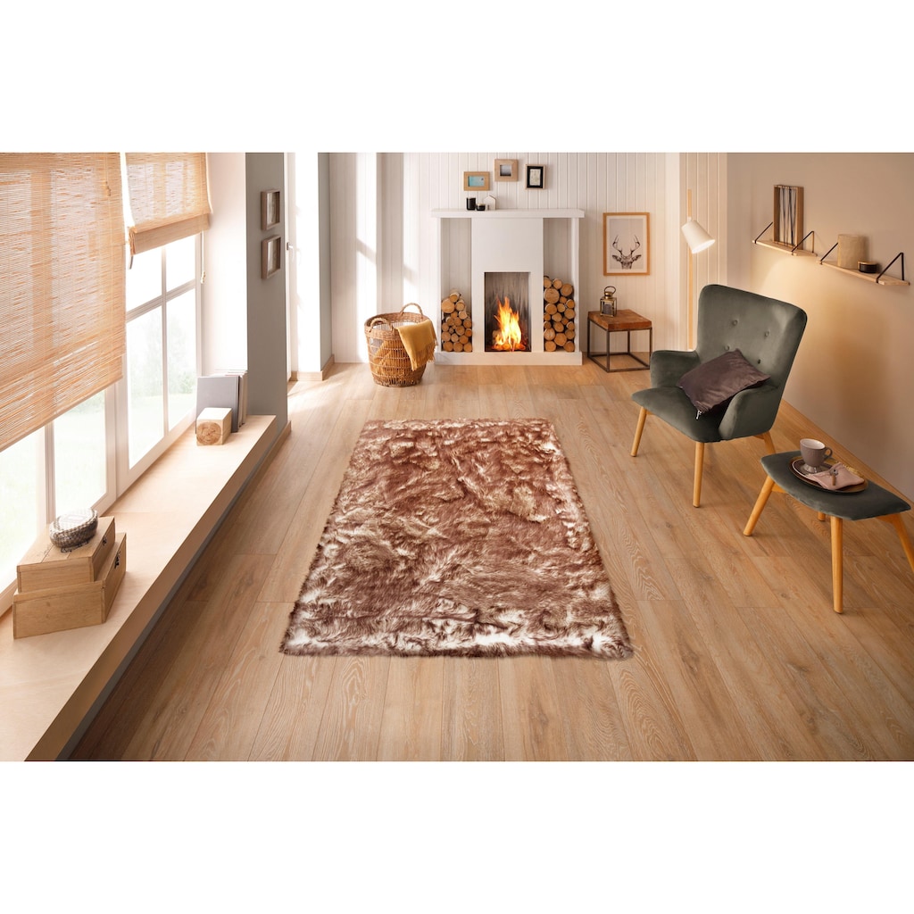 my home Fellteppich »Sammo«, rechteckig, 60 mm Höhe, Kunstfell, sehr weicher Flor, kuschelig, ideale Teppiche für Wohnzimmer, Schlafzimmer