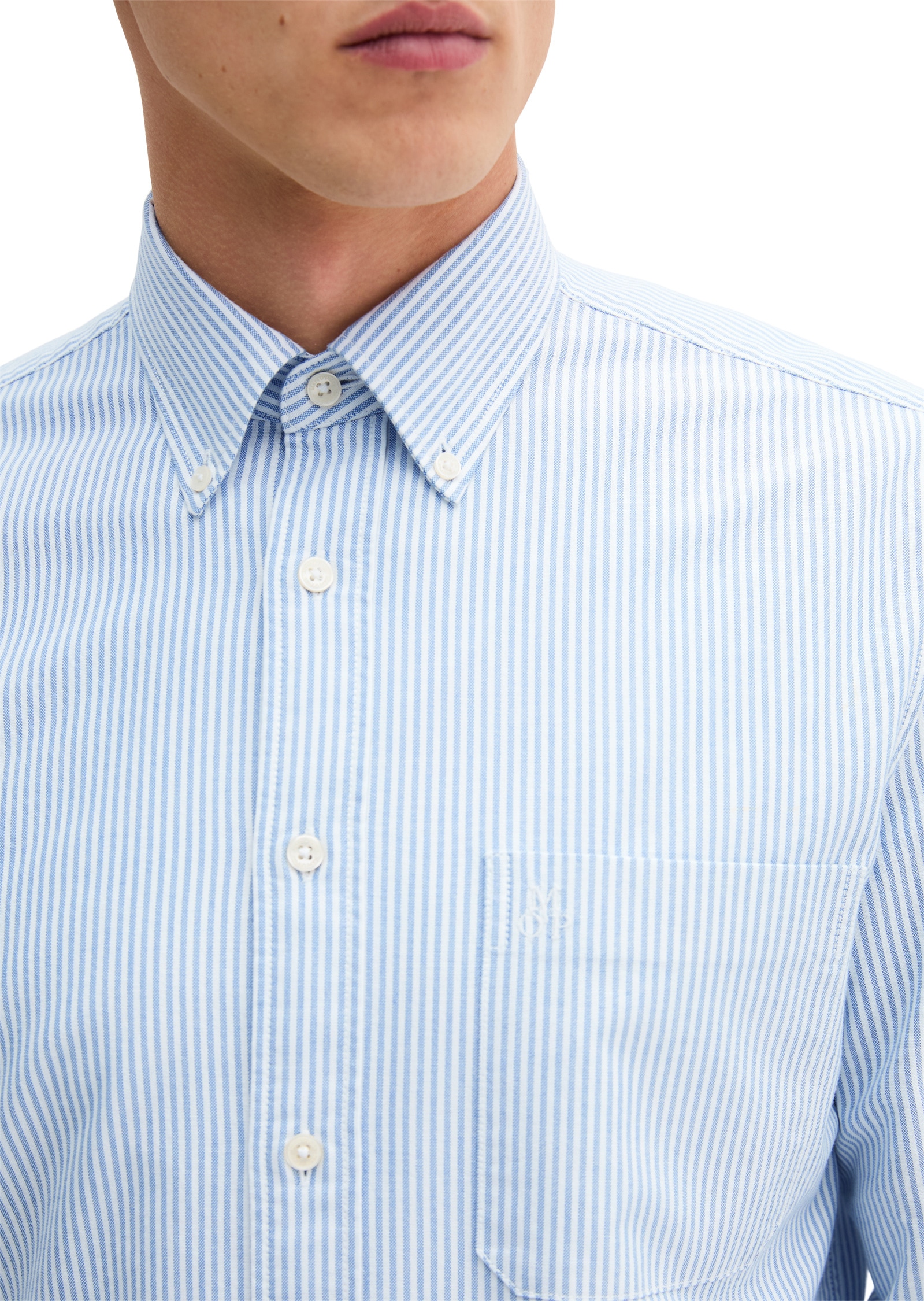 Marc O'Polo Langarmhemd »aus gestreifter Bio-Baumwolle«