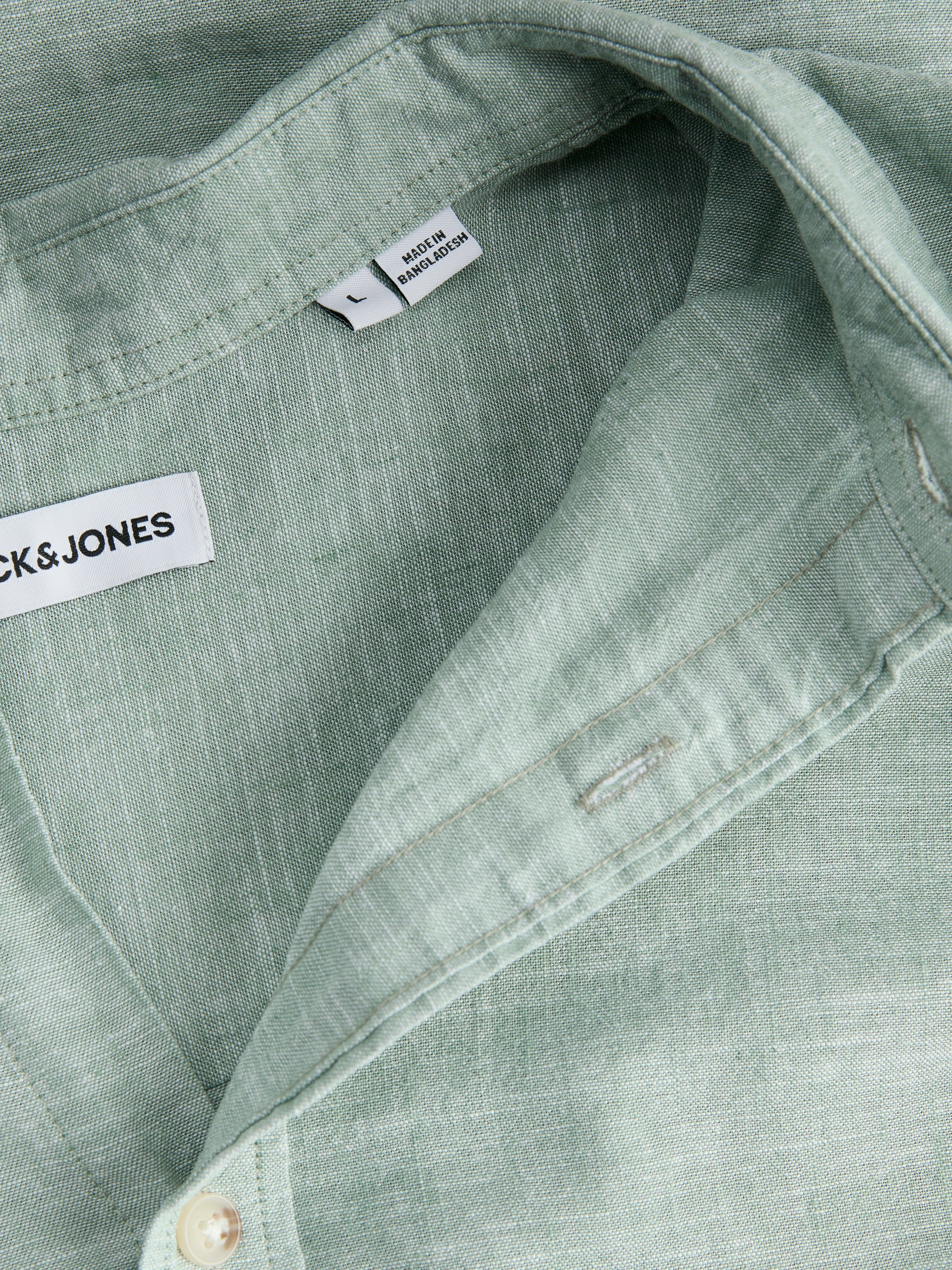 Jack & Jones Chemise à Manches Longues Esummer Linen Blend Granite Green S Homme 4